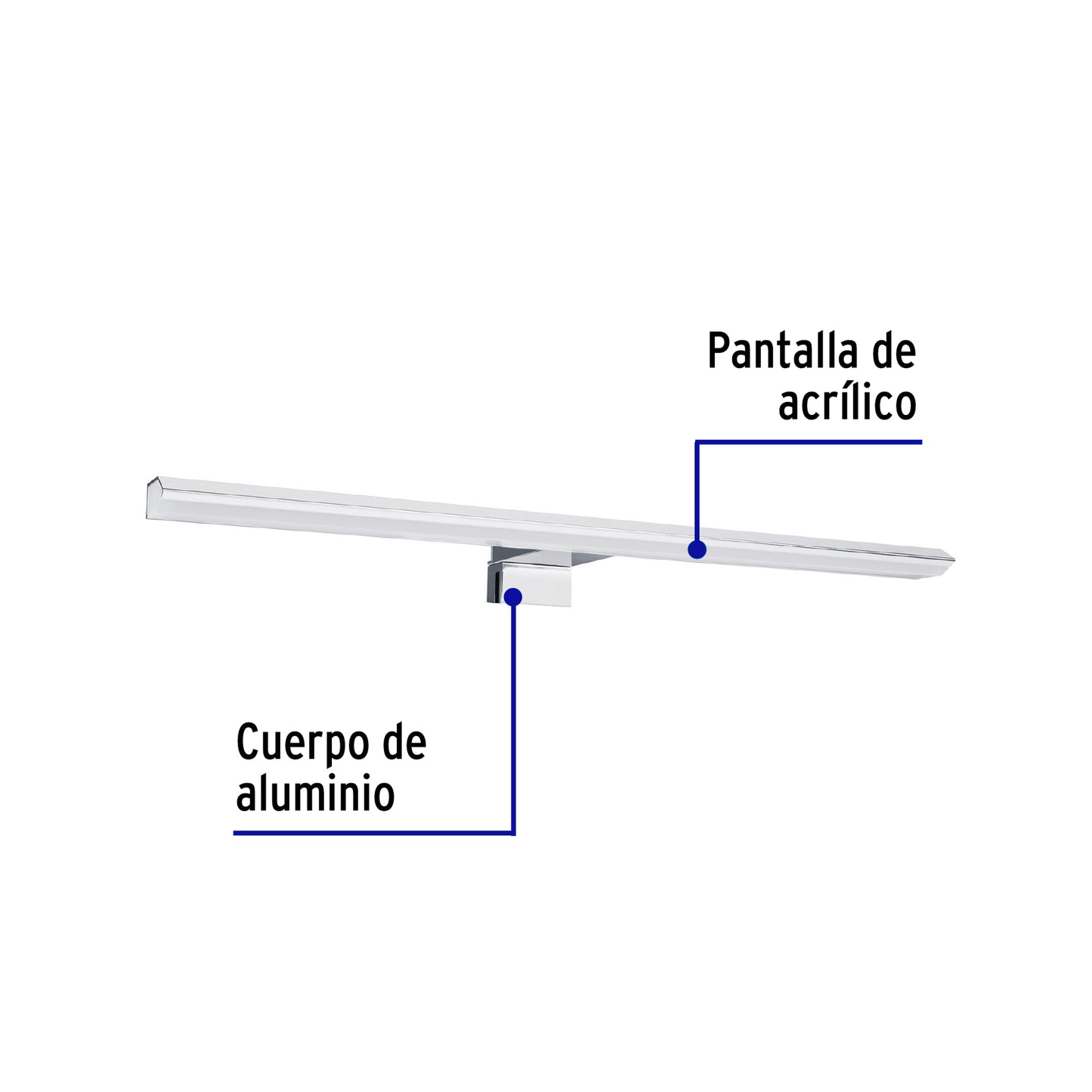 Arbotante decorativo cromado 7w leds 46347 volteck Pieza