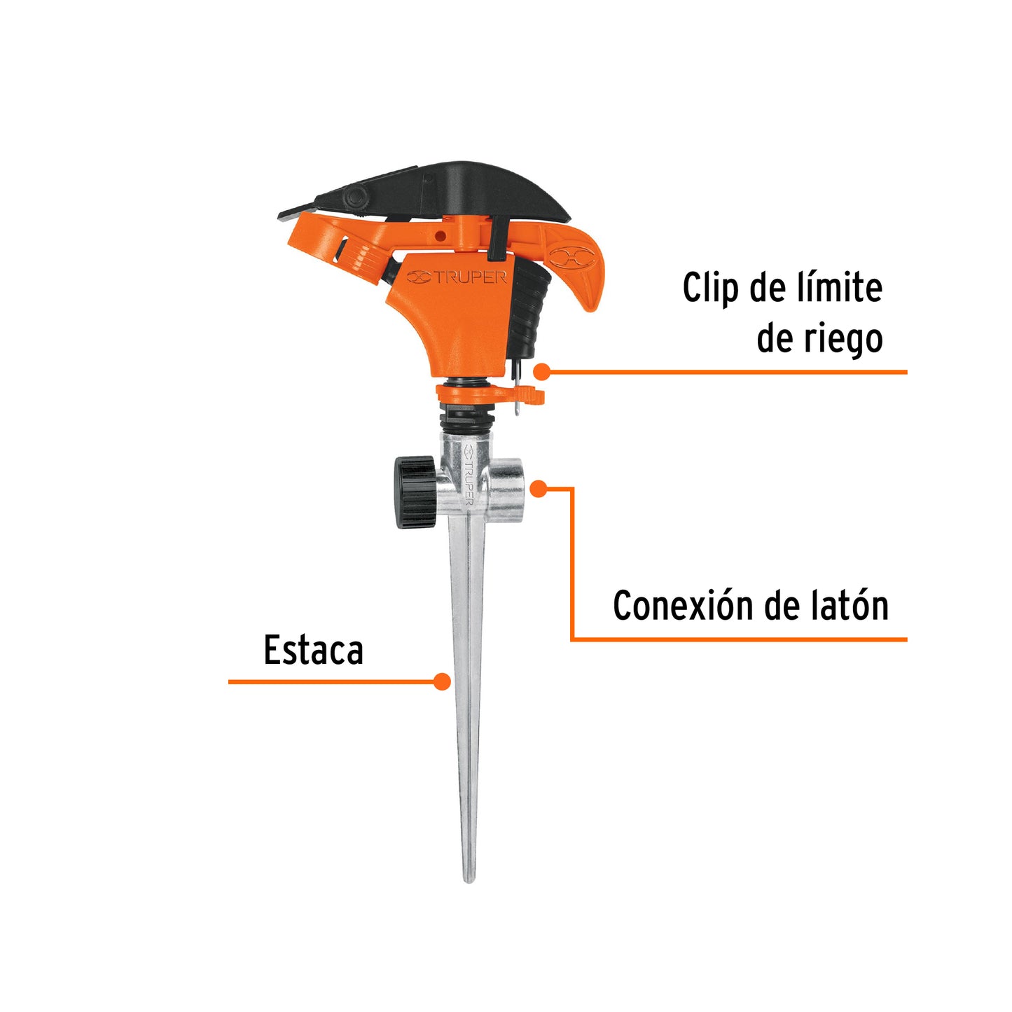 Aspersor plástico dos vías estaca de 11 10339 Truper Pieza