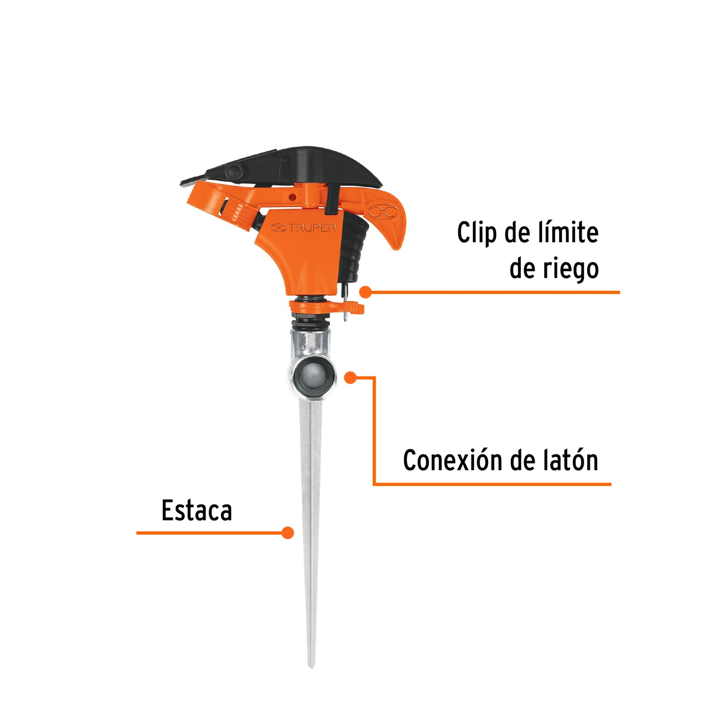 Aspersor plastico una via estaca de 11p Pieza