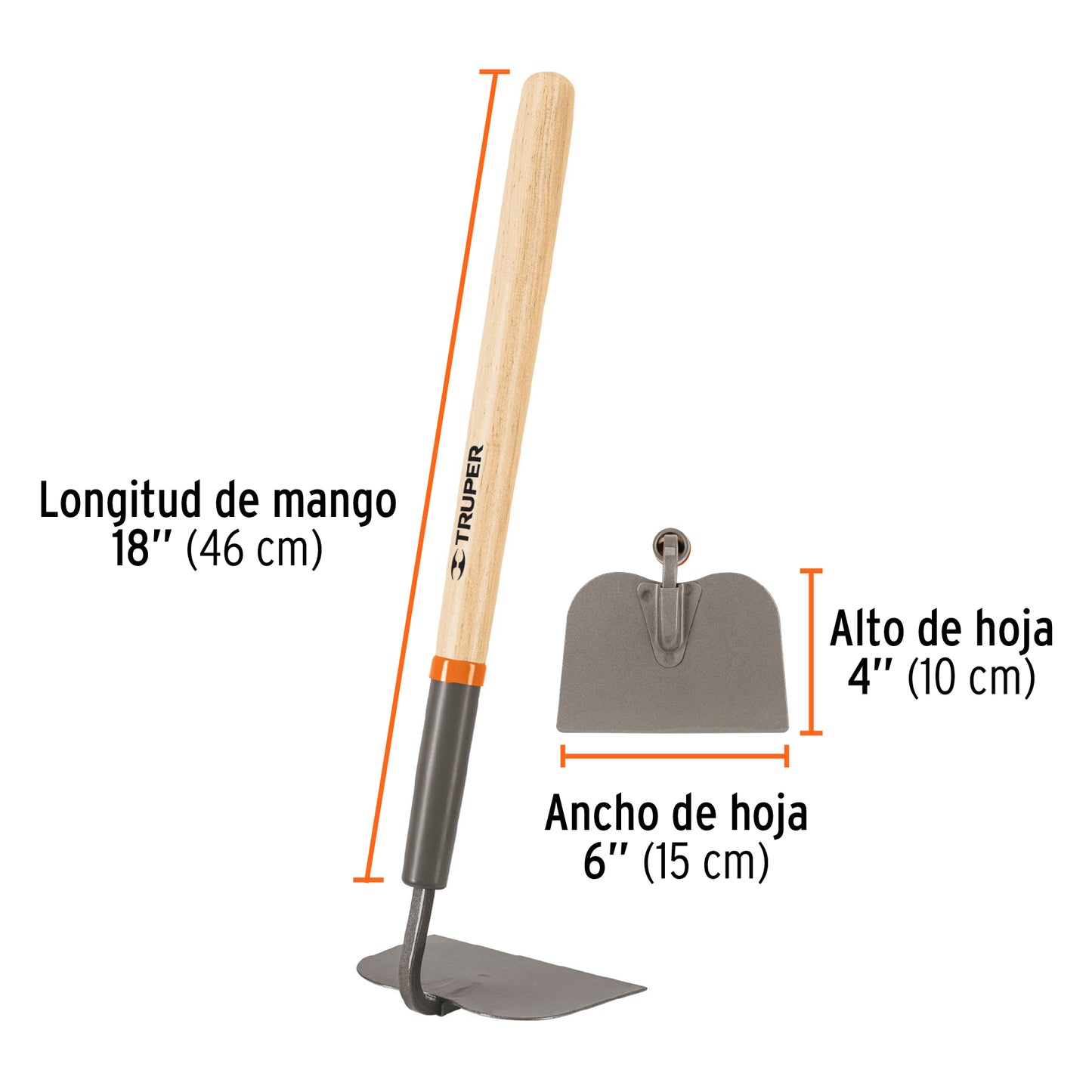 Azadon jardinero tomatero corto mango 16p Pieza
