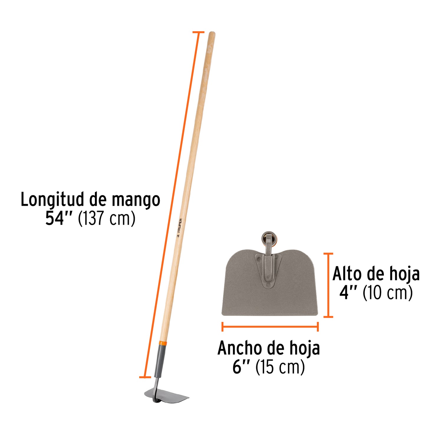 Azadon jardinero classic con collar mango 54p Pieza