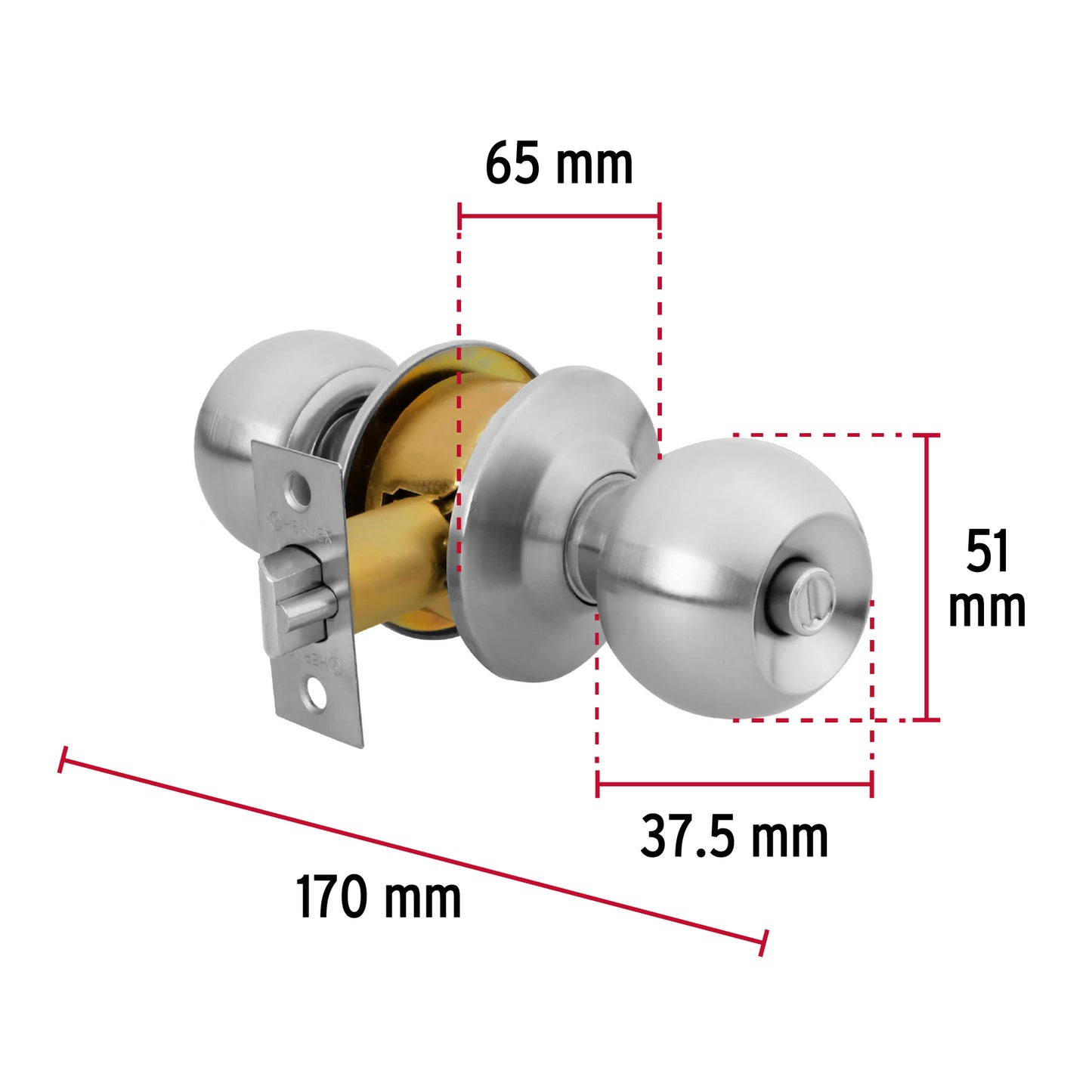 Cerradura pomo cm recamara cilindrica 23565 hermex basic Pieza