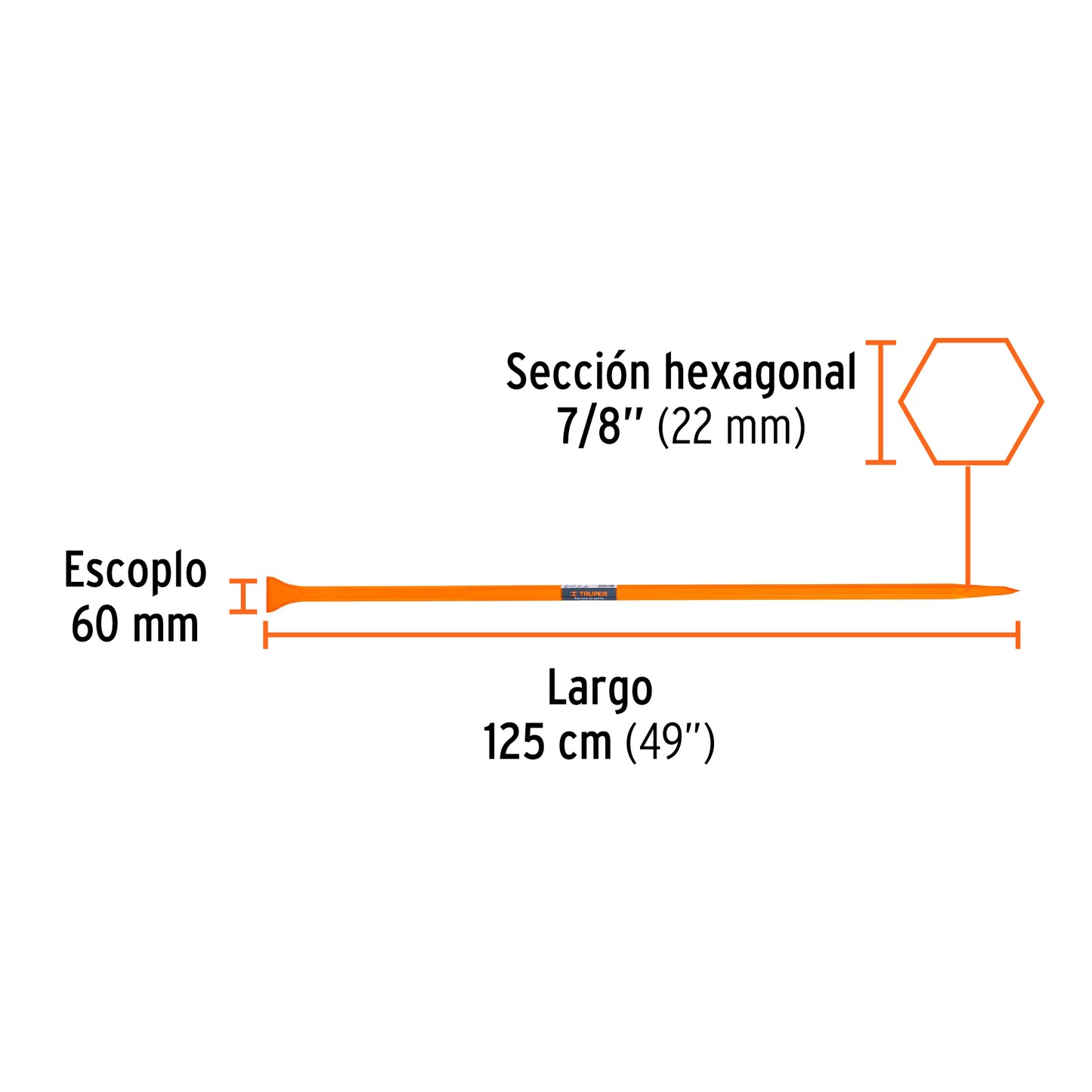 Barreta de punta de 7/8p x 125 cm10753 Pieza