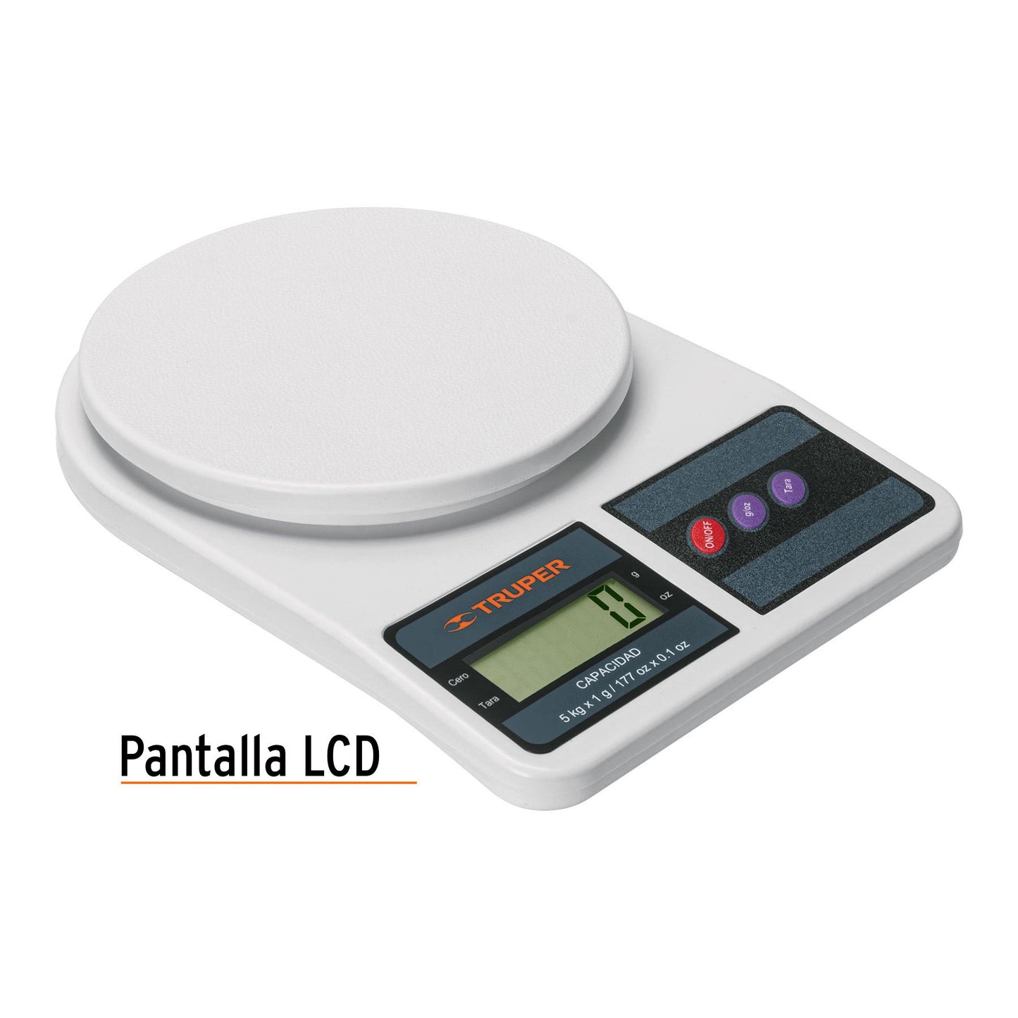 Bascula digital para cocina capacidad 5 kg 15161 Truper Pieza