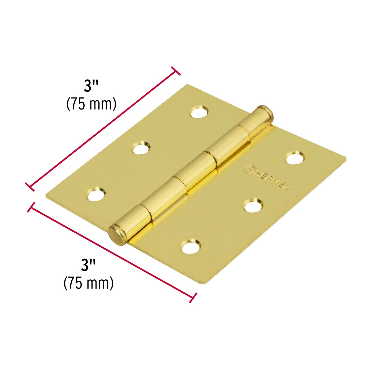 Bisagra latonada cuadrada 3p 28800 hermex basic Pieza