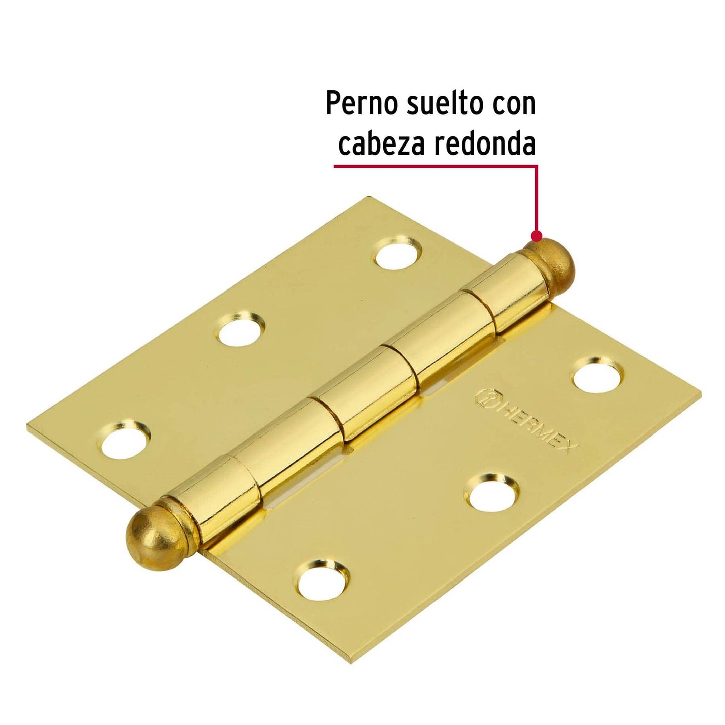 Bisagra cuadrada 3 acero latonado redonda 43232 Hermex Pieza