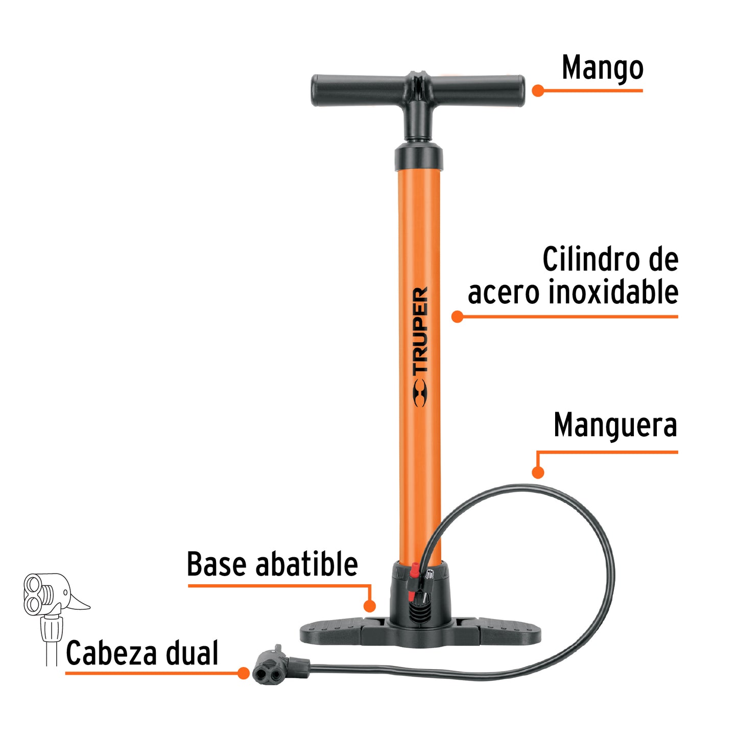 Bomba para inflar de 23p 14863 truper Pieza
