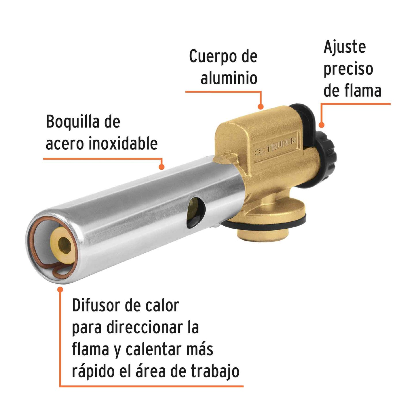Boquilla con encendido electronico para lata roscada 11924 truper