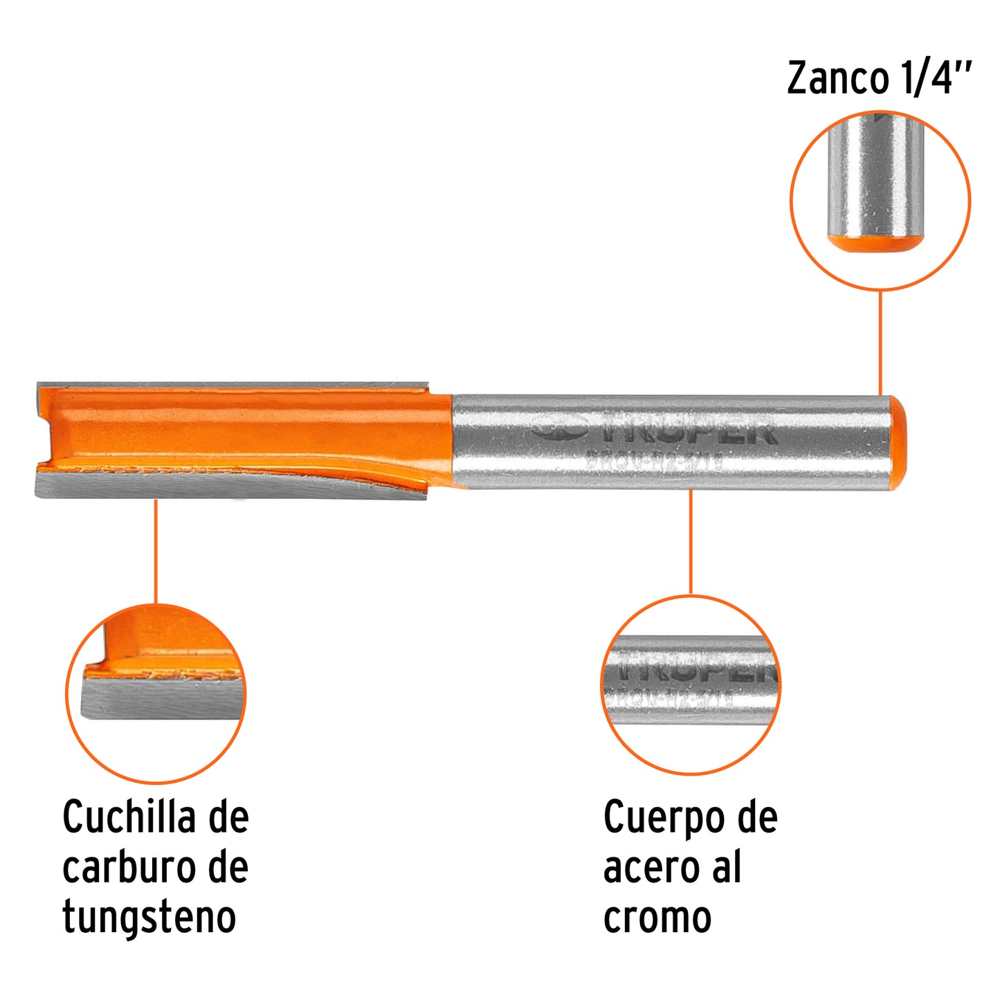 Broca para router recta 2 filos 5/16p 11454 Truper Pieza