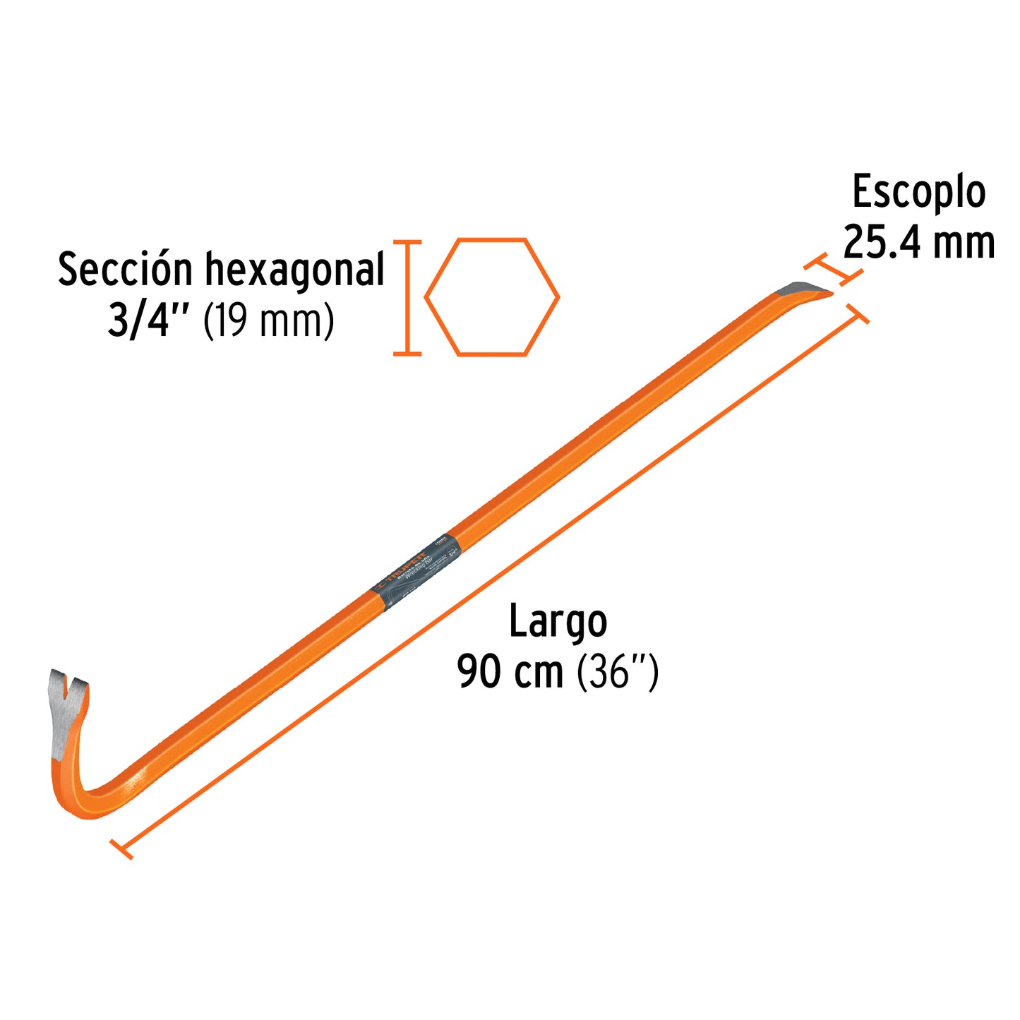Barreta uña de 3/4p x 90 cm 10862 truper Pieza