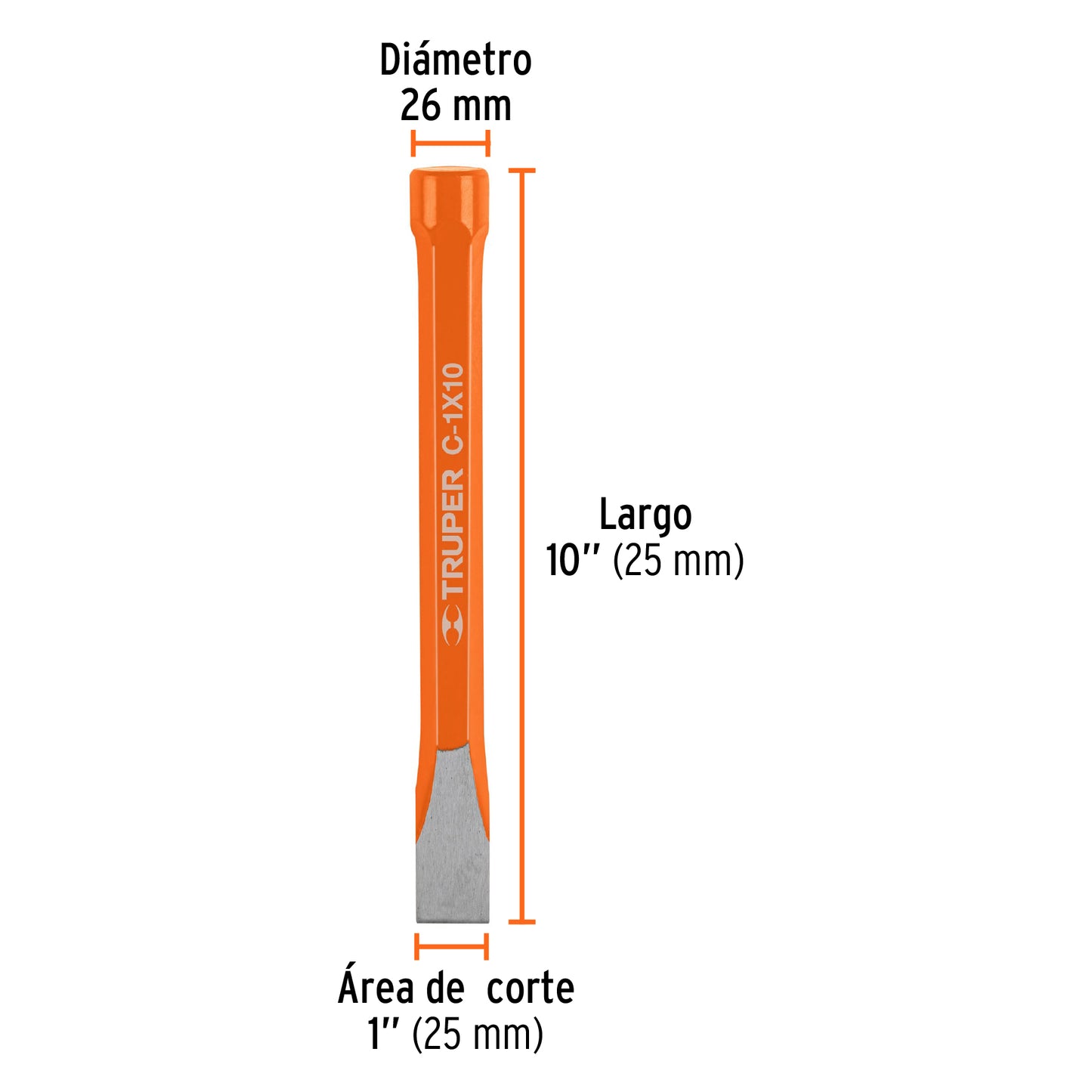 Cincel de corte frio 1x10p 12163 truper Pieza