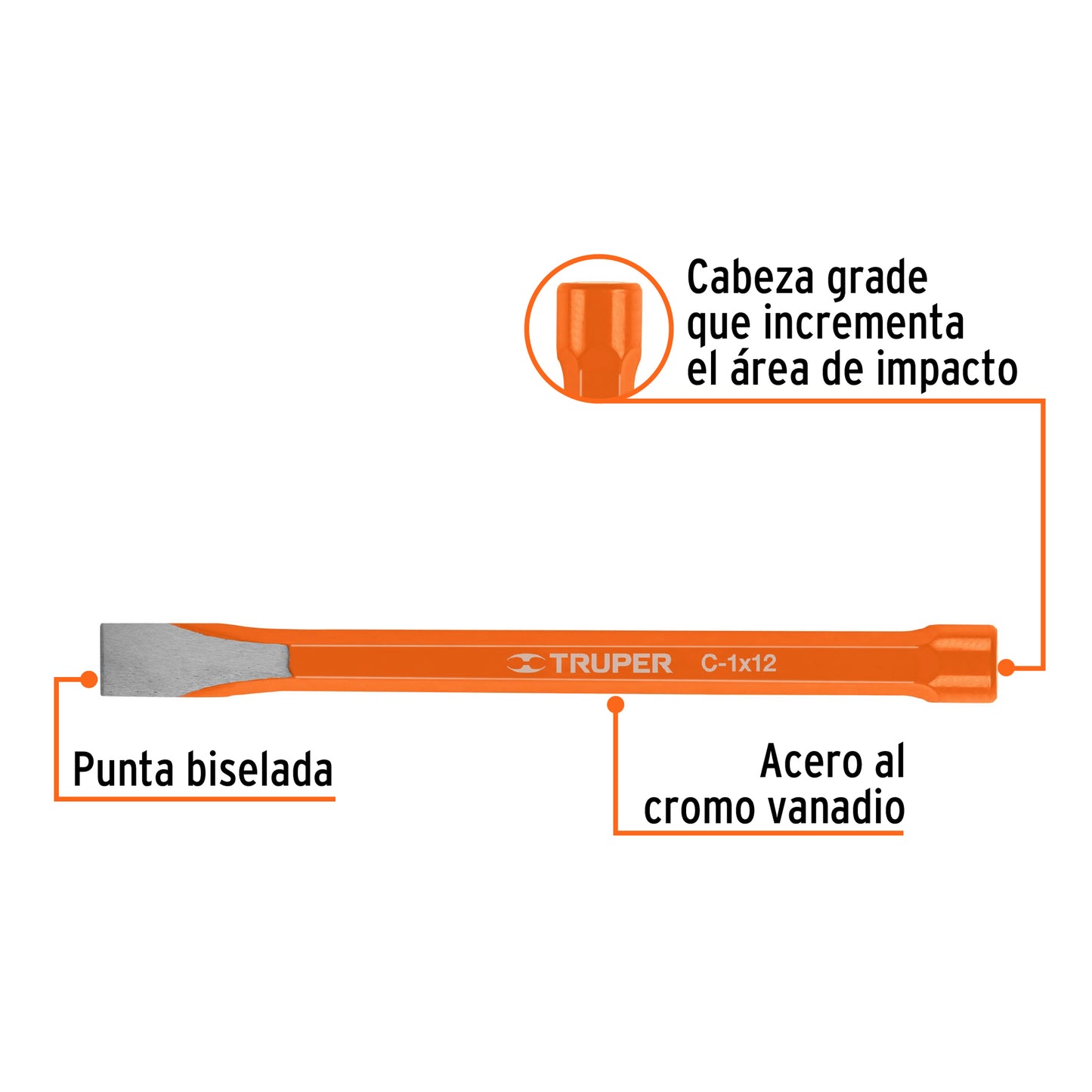 Cincel de corte frío 1 X 12p 12166 Truper Pieza