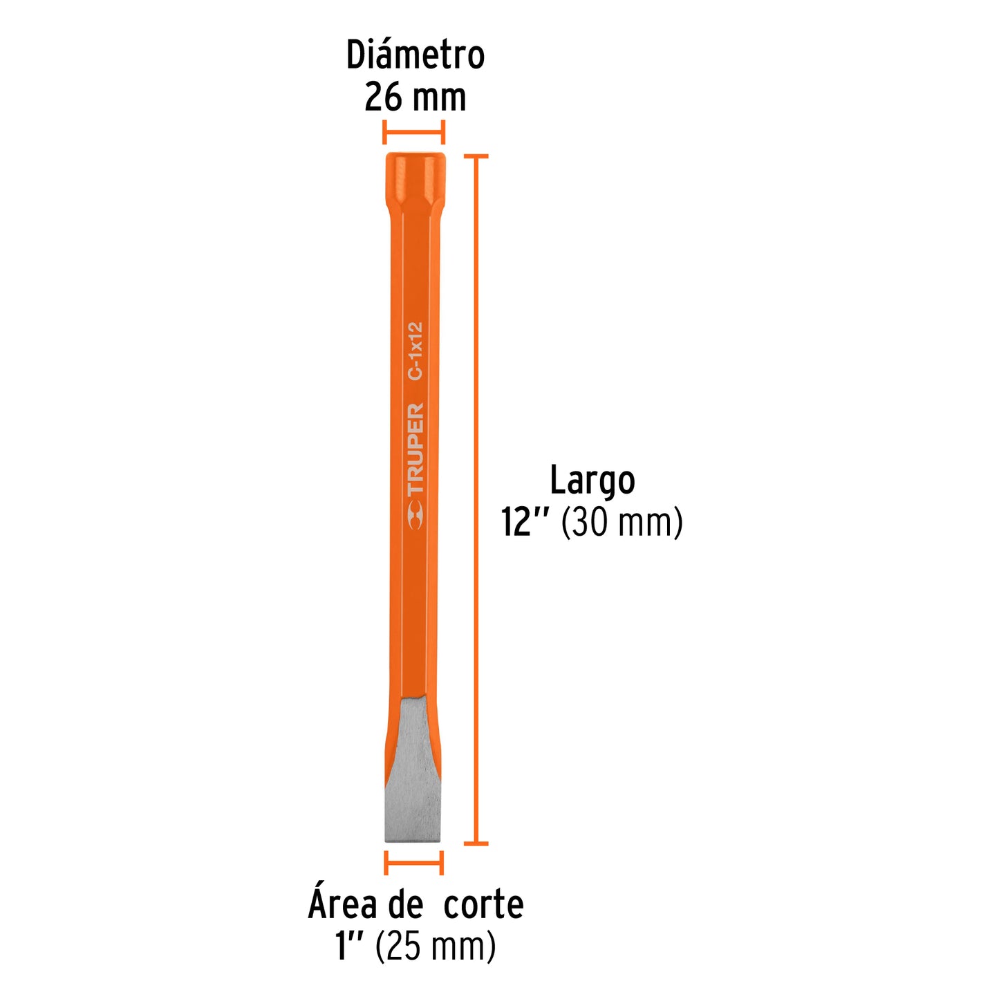 Cincel de corte frío 1 X 12p 12166 Truper Pieza