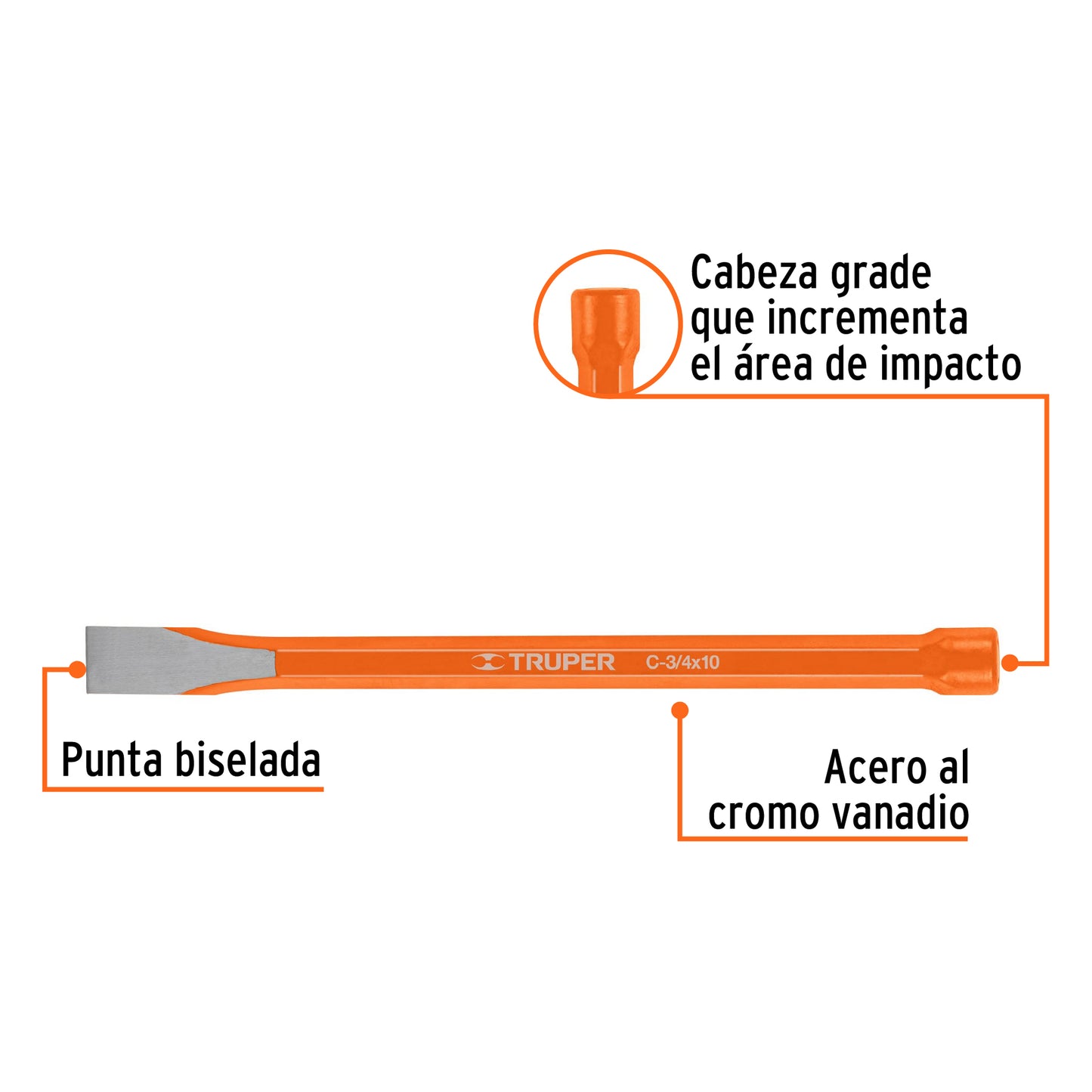 Cincel de corte frio 3/4 x 10p12145 Pieza