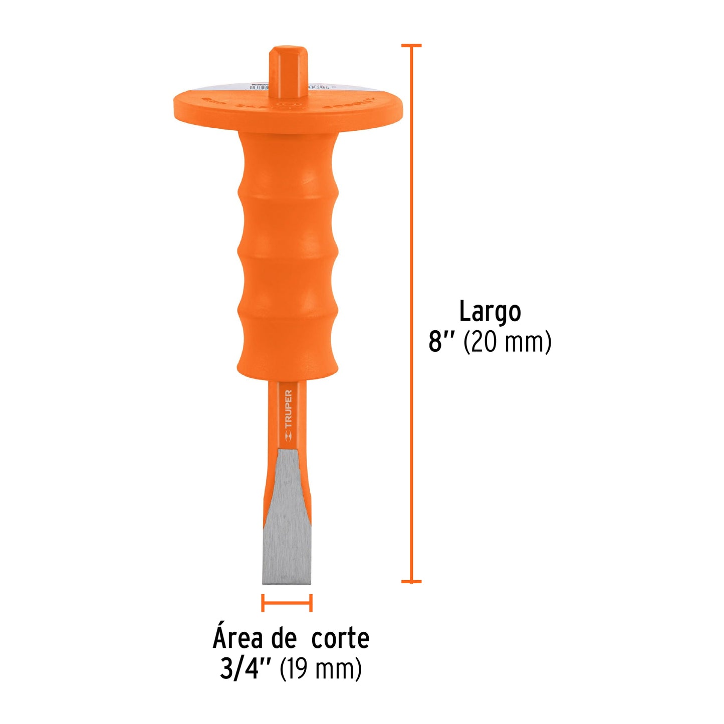 Cincel de corte frio 3/4 x 8p con grip 12278 Pieza