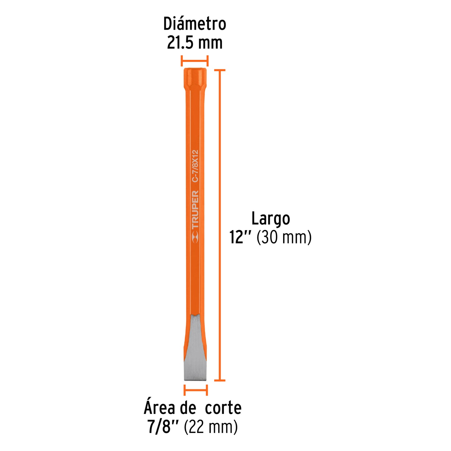 Cincel de corte frio 7/8 x 12p12157 Pieza