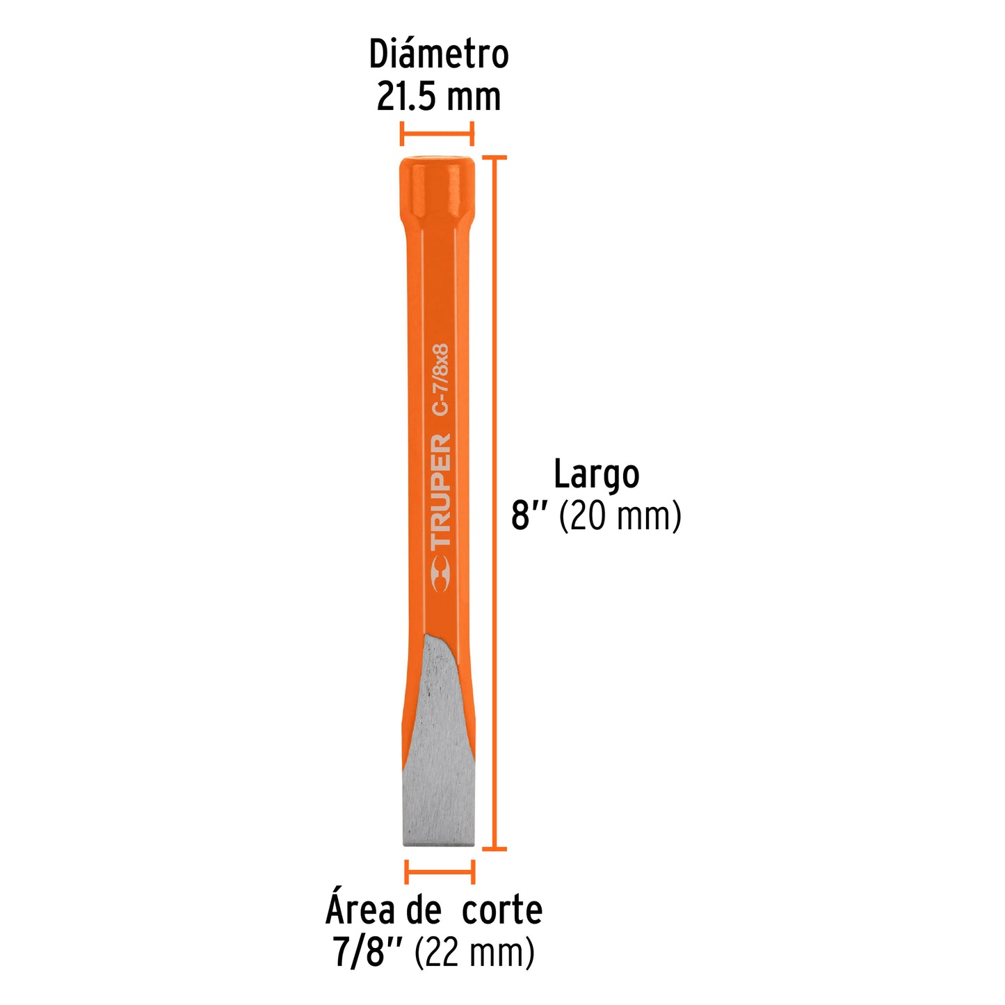 Cincel de corte frío 7/8 X 8p 12151 Truper Pieza