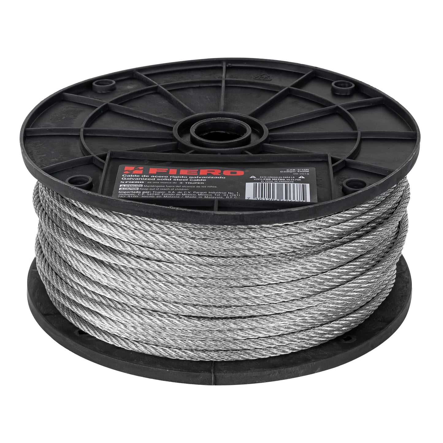Cable de acero rigido 3/16p 75 m Pieza