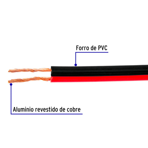 Cable para bocina 18 AWG bicolor 100 m 46268 Volteck Metro