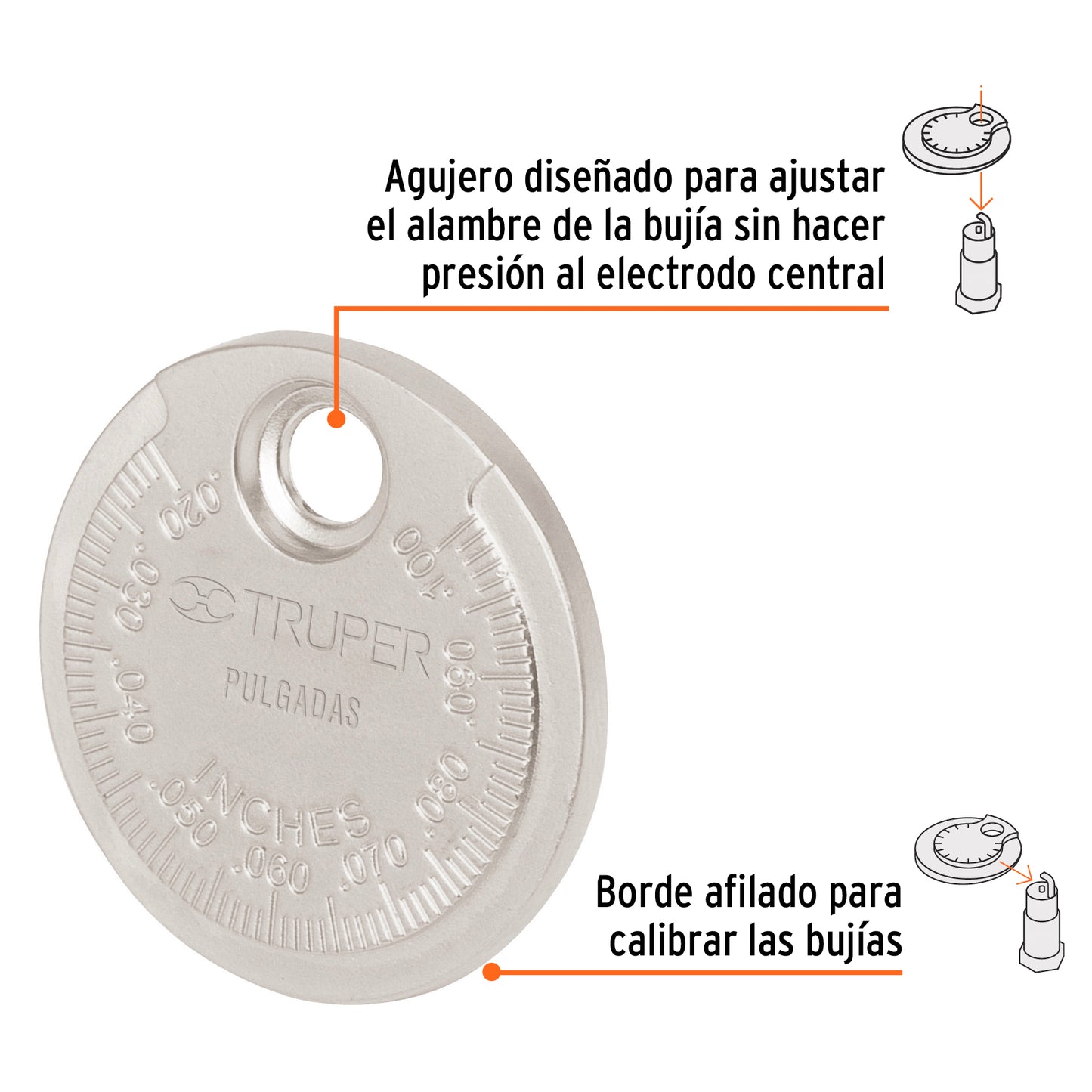 Calibrador de bujias tipo rampa 14398 truper Pieza