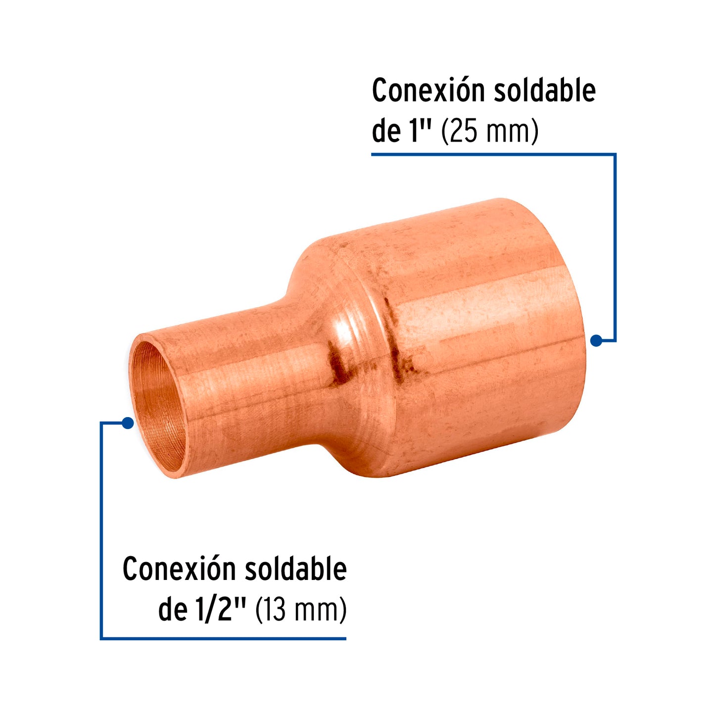 Cople reduccion campana cobre 1 x 1/2 49750 Pieza