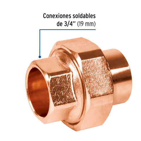 Tuerca union cobre rosa externa 3/4p 49660 foset Pieza