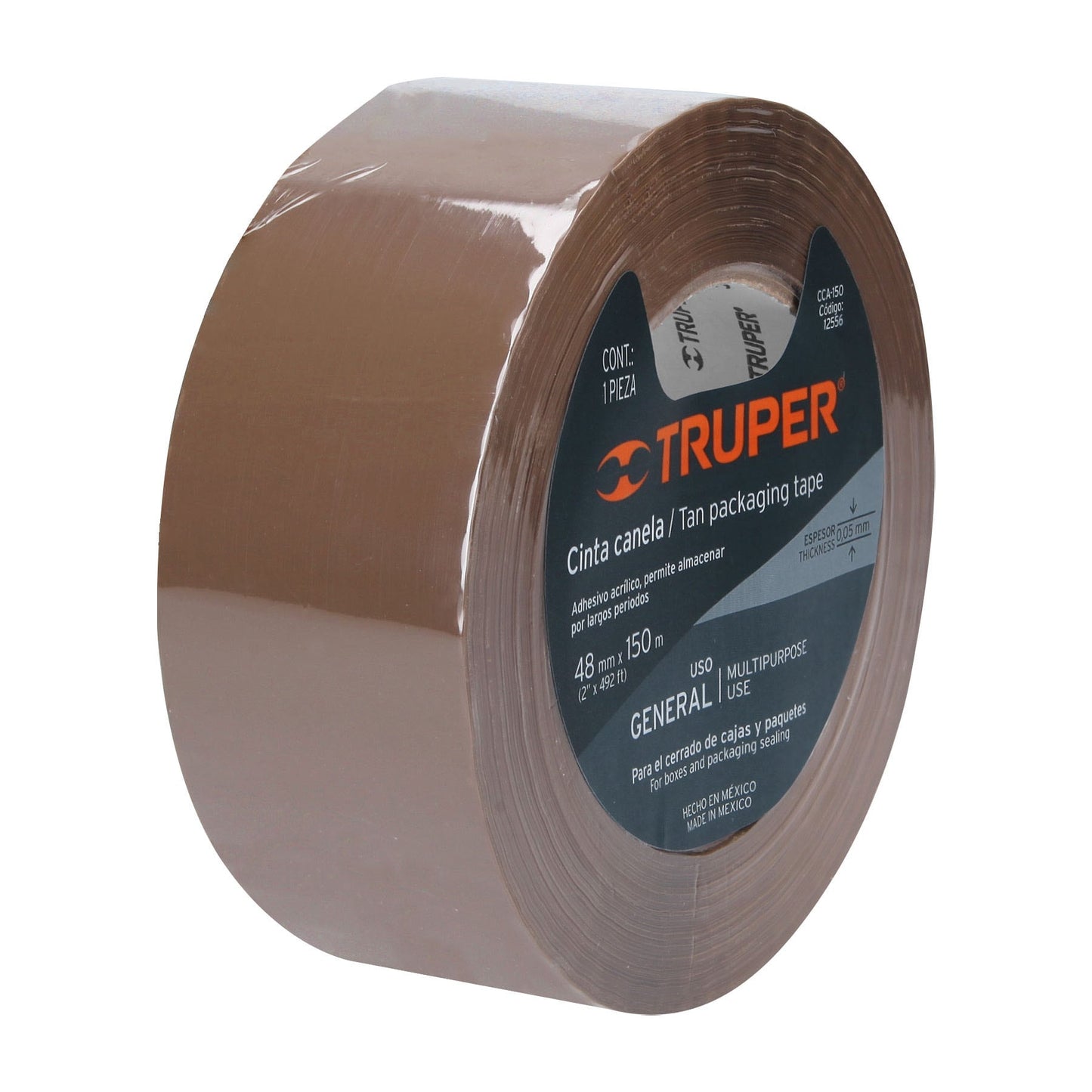 Cinta de empaque canela 48 mm x 150 m 12556 Truper Pieza