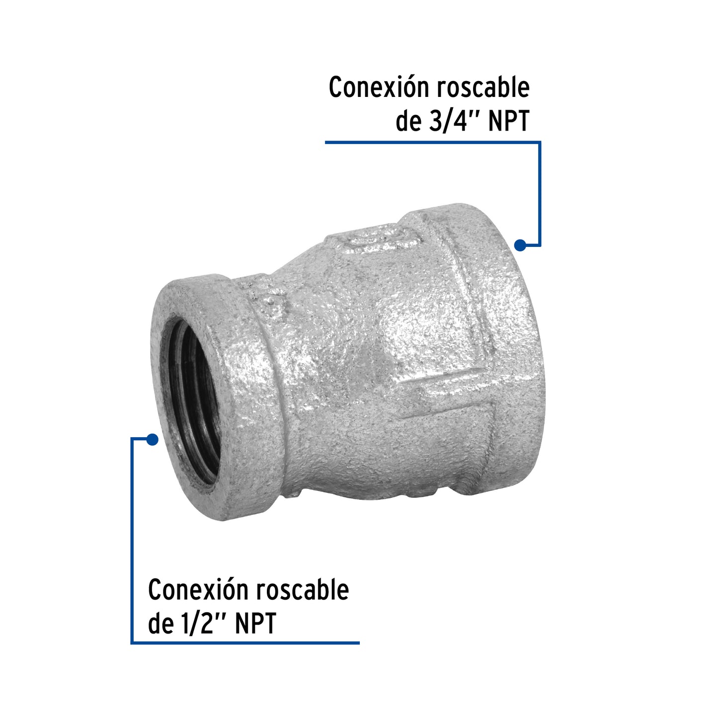 Reduccion campana galvanizado 3/4 x1/2 47506 Foset Pieza