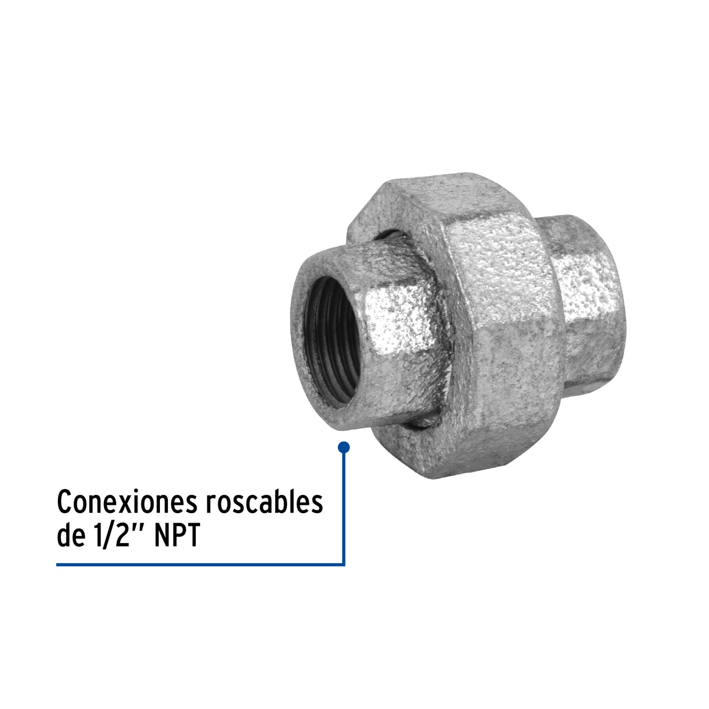 Tuerca union galvanizado 1/2 47479 Foset Pieza