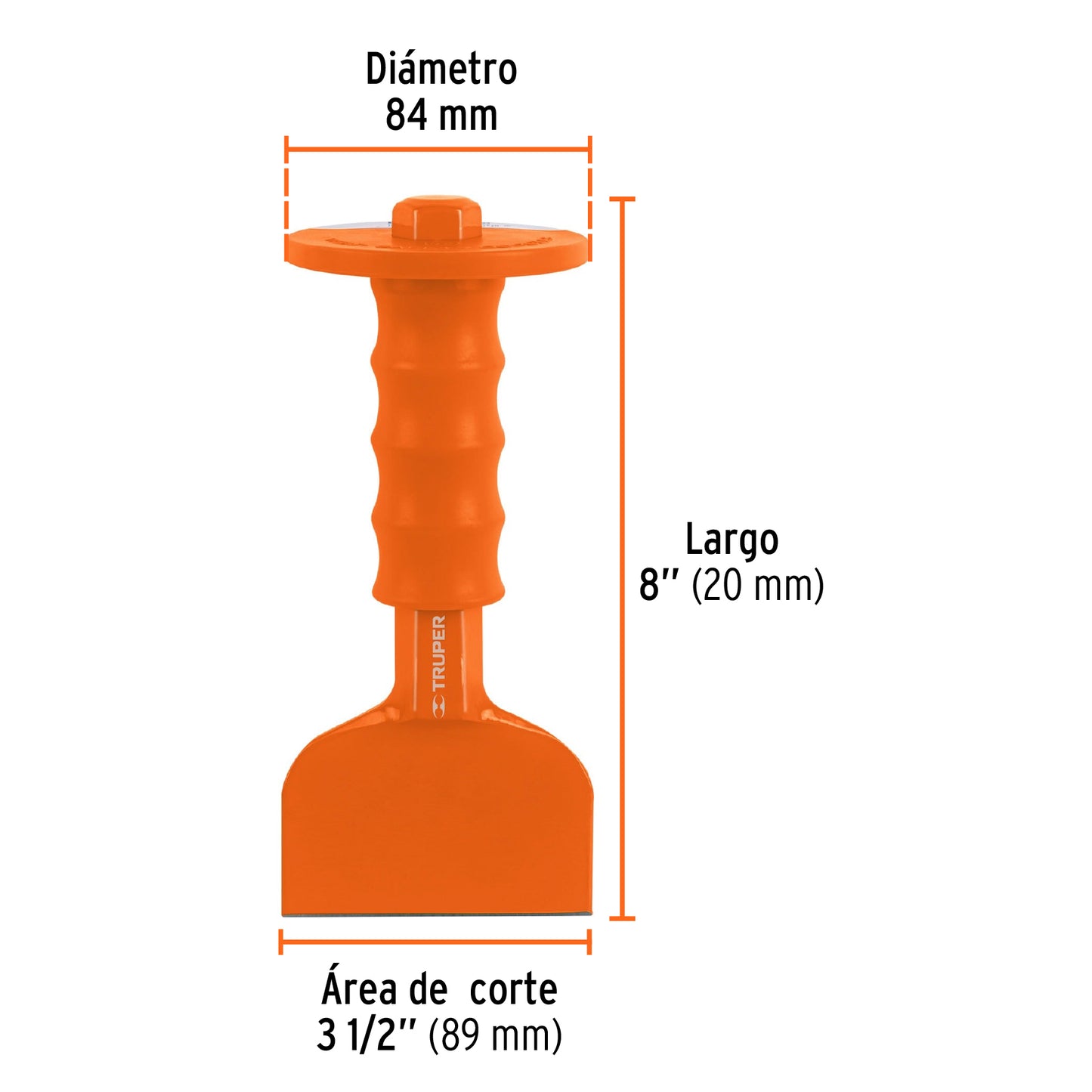 Cincel ladrillero 3 1/2 x 8p con grip 12193 Pieza