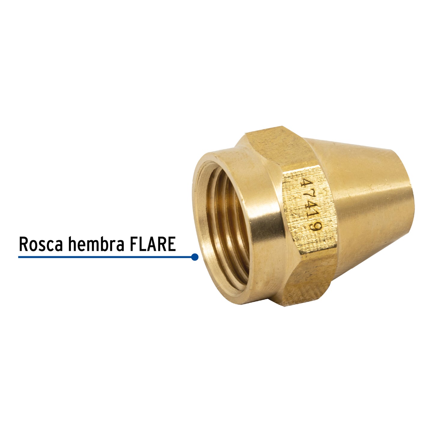 Tuerca conica laton 3/8 47419 foset Pieza