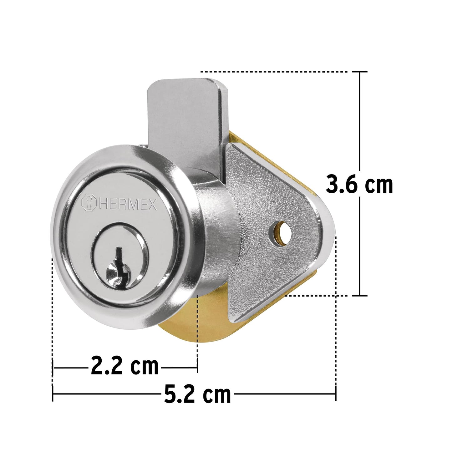 Cerradura para mueble modelo 21 cromo 43558 Hermex Pieza