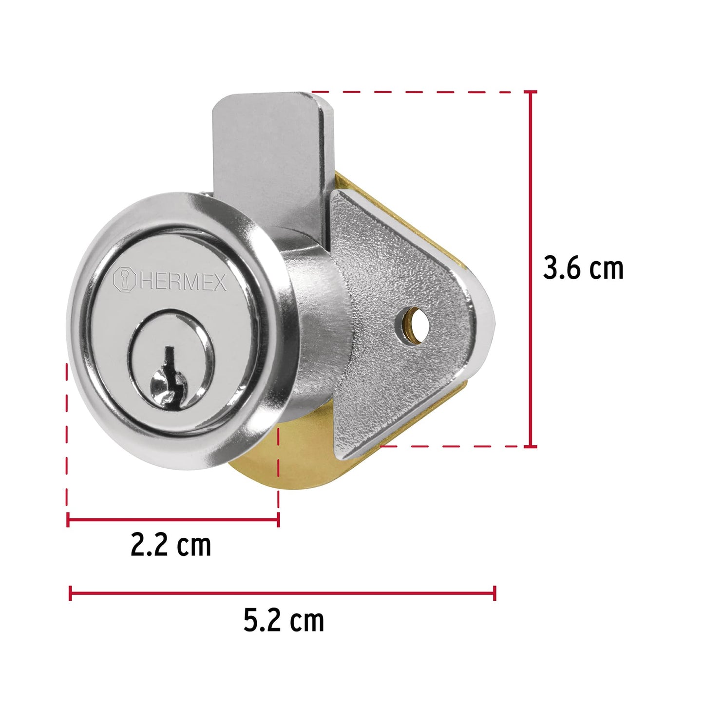 Cerradura para mueble modelo 21 cromo 43558 Hermex Pieza