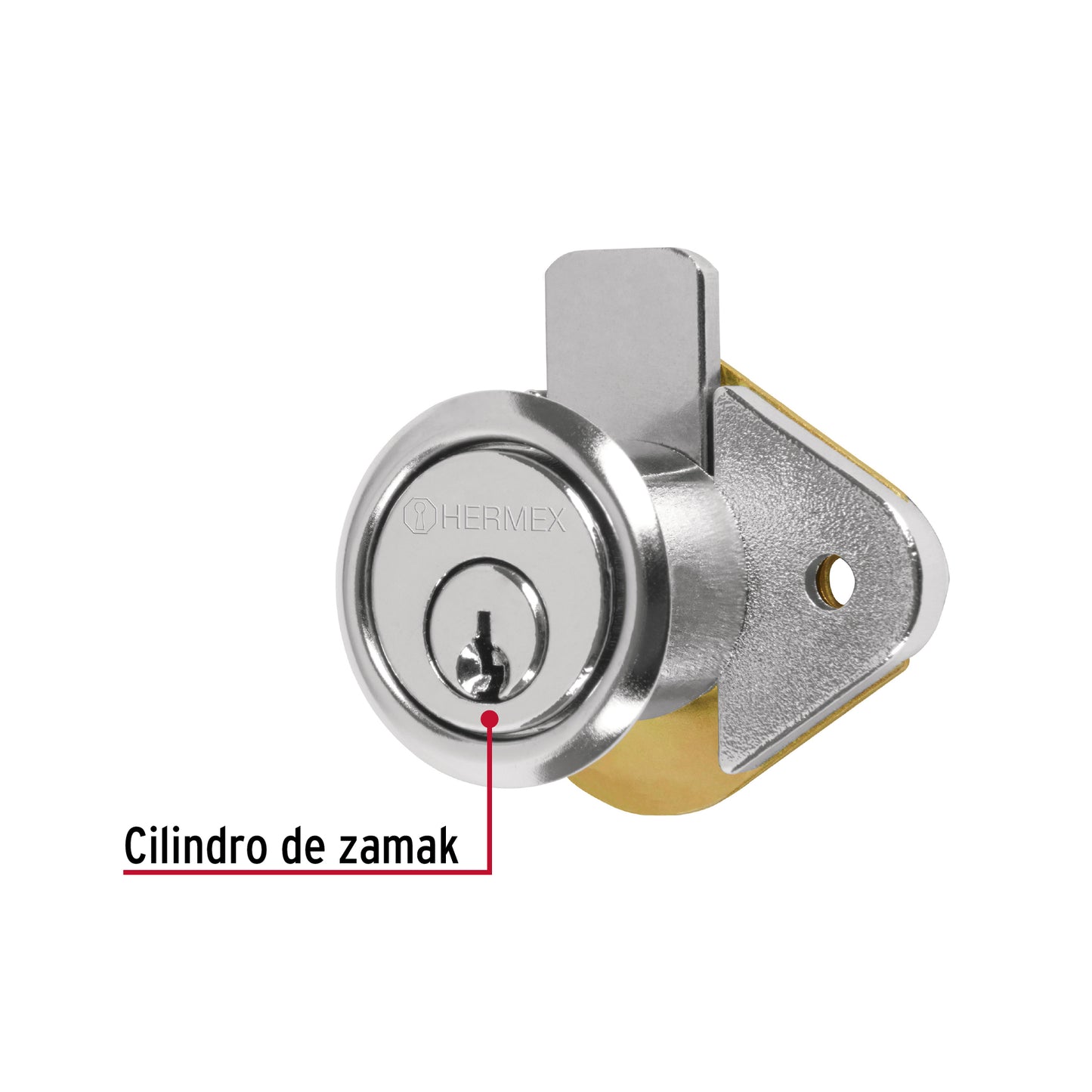 Cerradura para mueble modelo 21 cromo 43558 Hermex Pieza