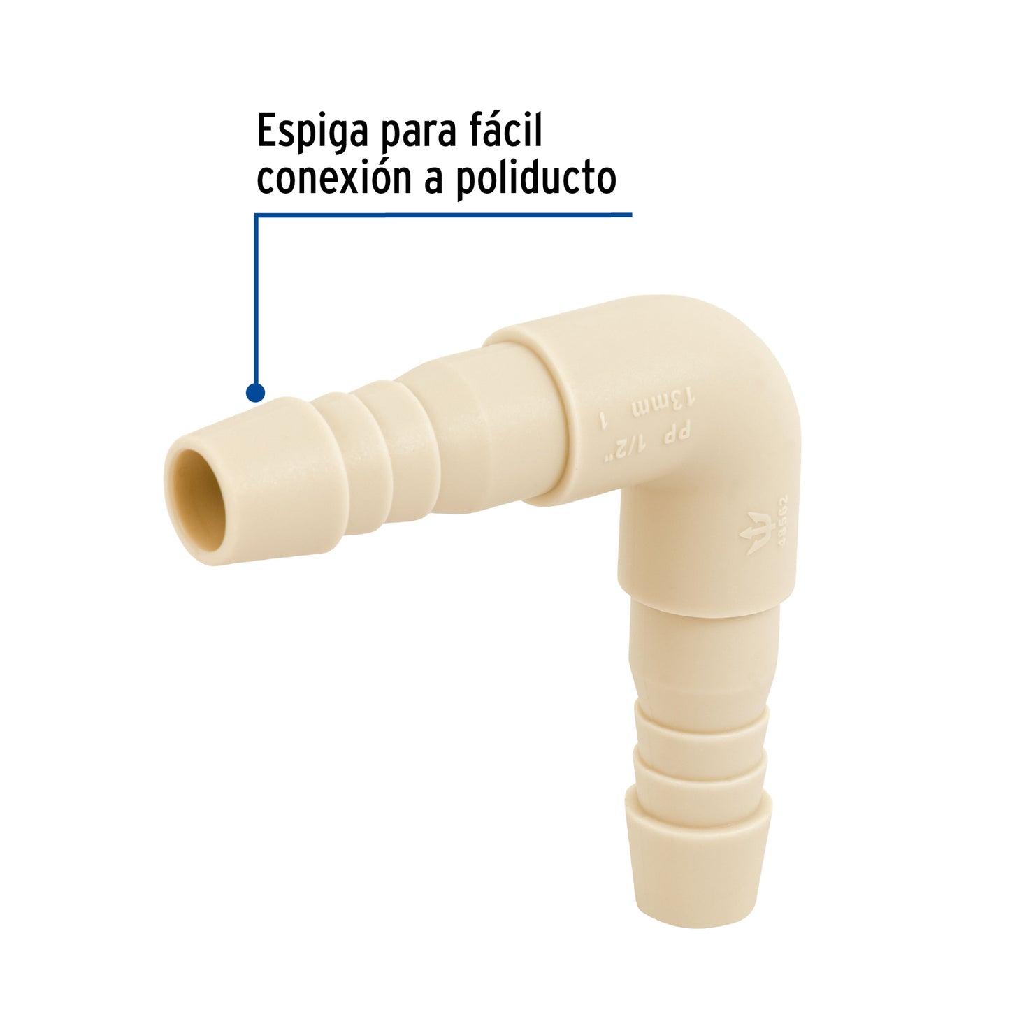 Codo 90° inserción de 1/2 de polipropileno, Foset 48562 Pieza