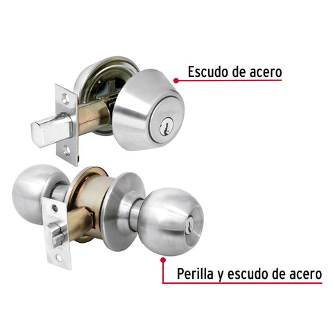 Cerradura llave-llave combo cromo - 23621 - hermex Pieza