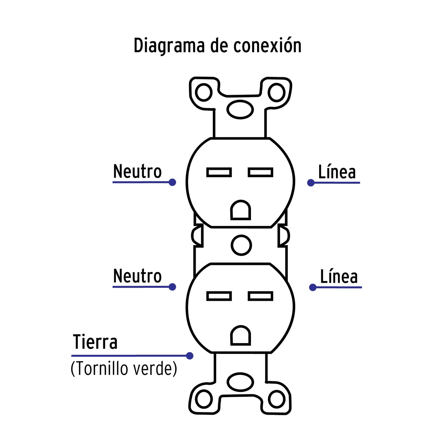 Contacto dãºplex cara de chino linea standard volteck 46104 Pieza