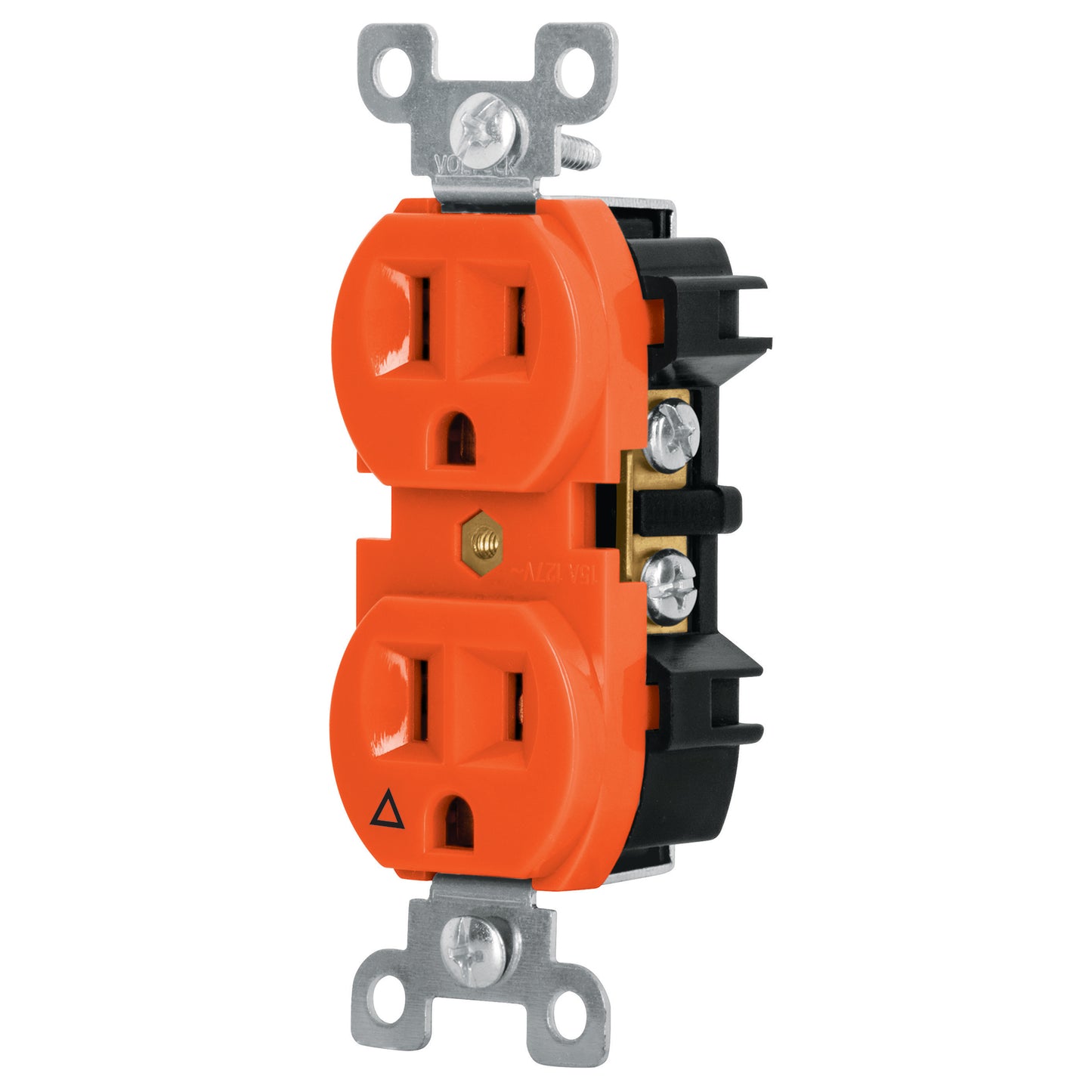 Contacto duplex tierra aislada standard naranja 46105 volteck Pieza
