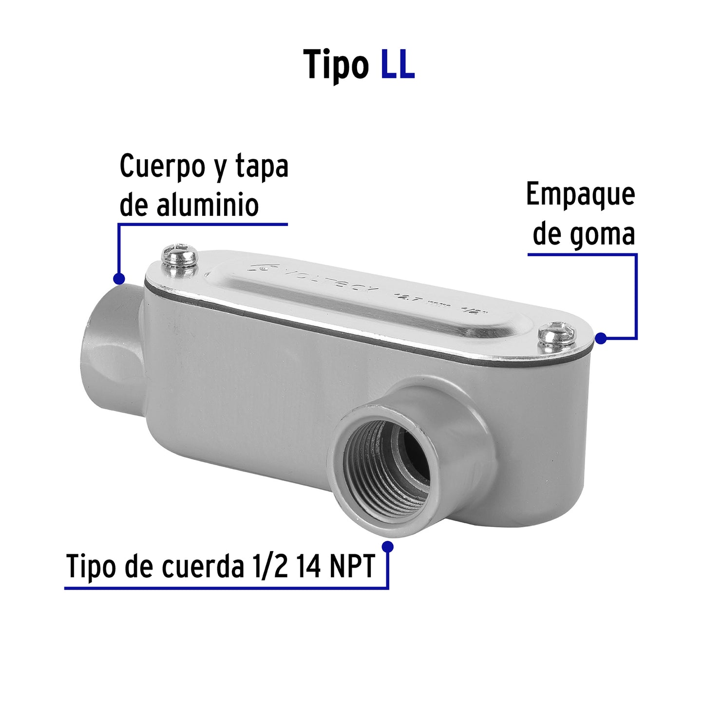 Condulet 1/2 p conexion tipo ll 46976 volteck Pieza
