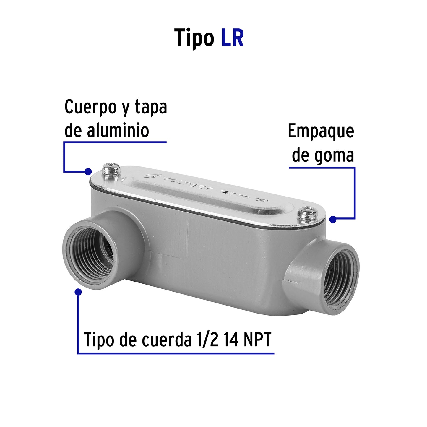 Condulet 1/2 p conexion tipo lr 46973 volteck Pieza