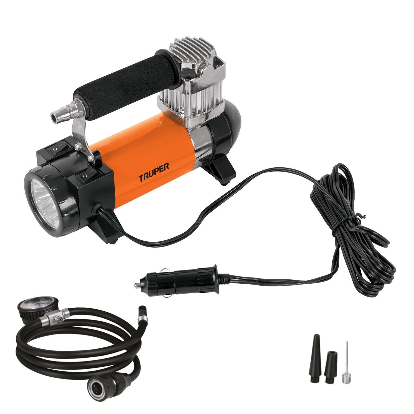 Compresor para aire 12 V portatil para auto 19999 Truper Pieza