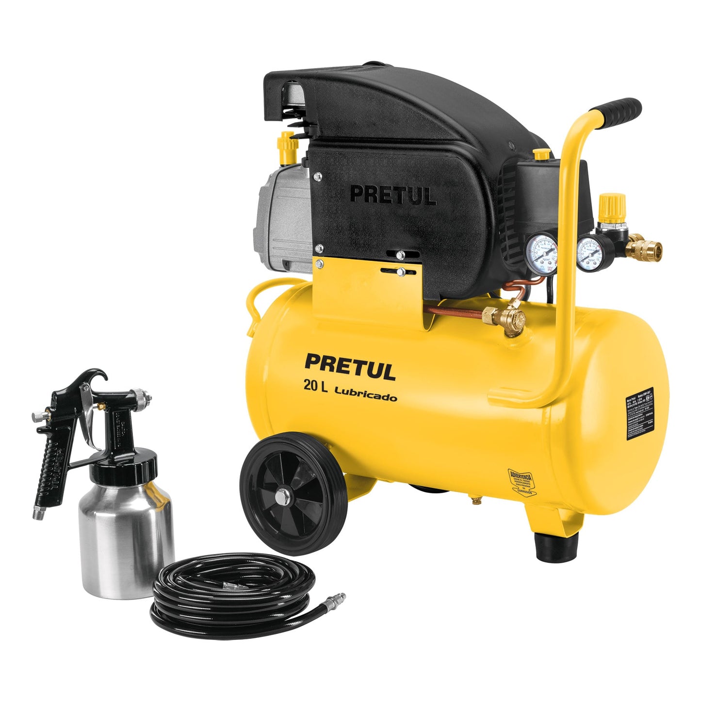Kit compresor 20 lt 3 1/2 hp manguera pvc y pistola pretul 24357 pretul Kit