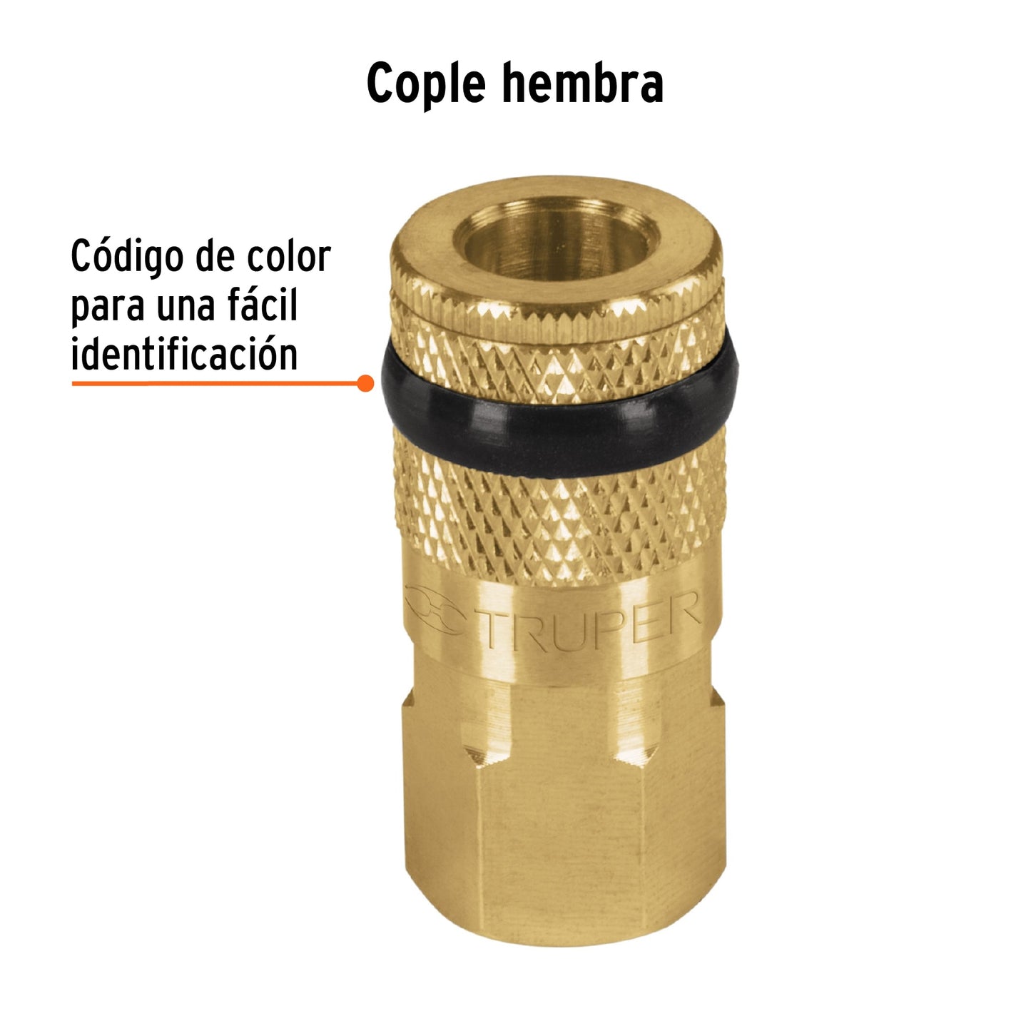 Cople de laton cuerda 1/4 npt hembra Pieza