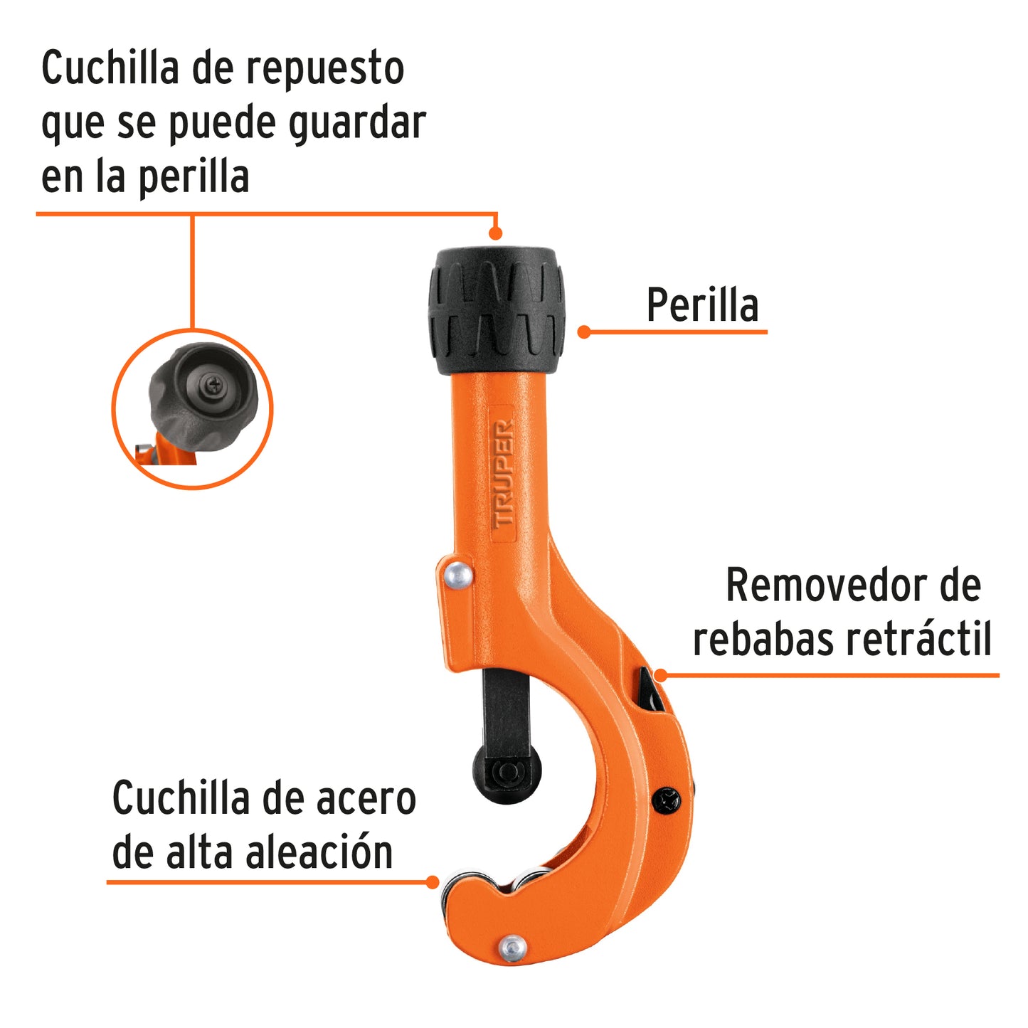 Cortador de tubo de cobre hasta 2 (50mm) 12859 Truper Pieza