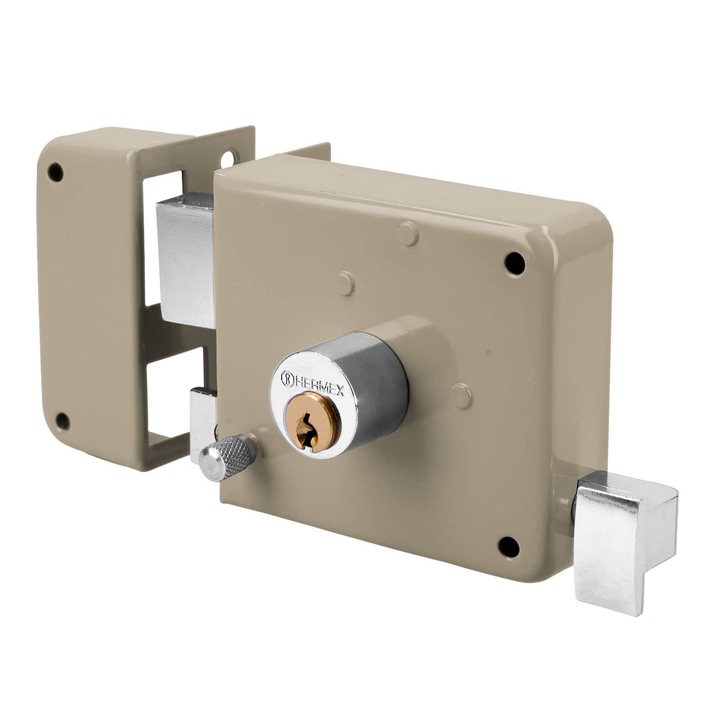 Cerradura de sobreponer clasica izquierda 2 llaves 43573 Hermex Pieza