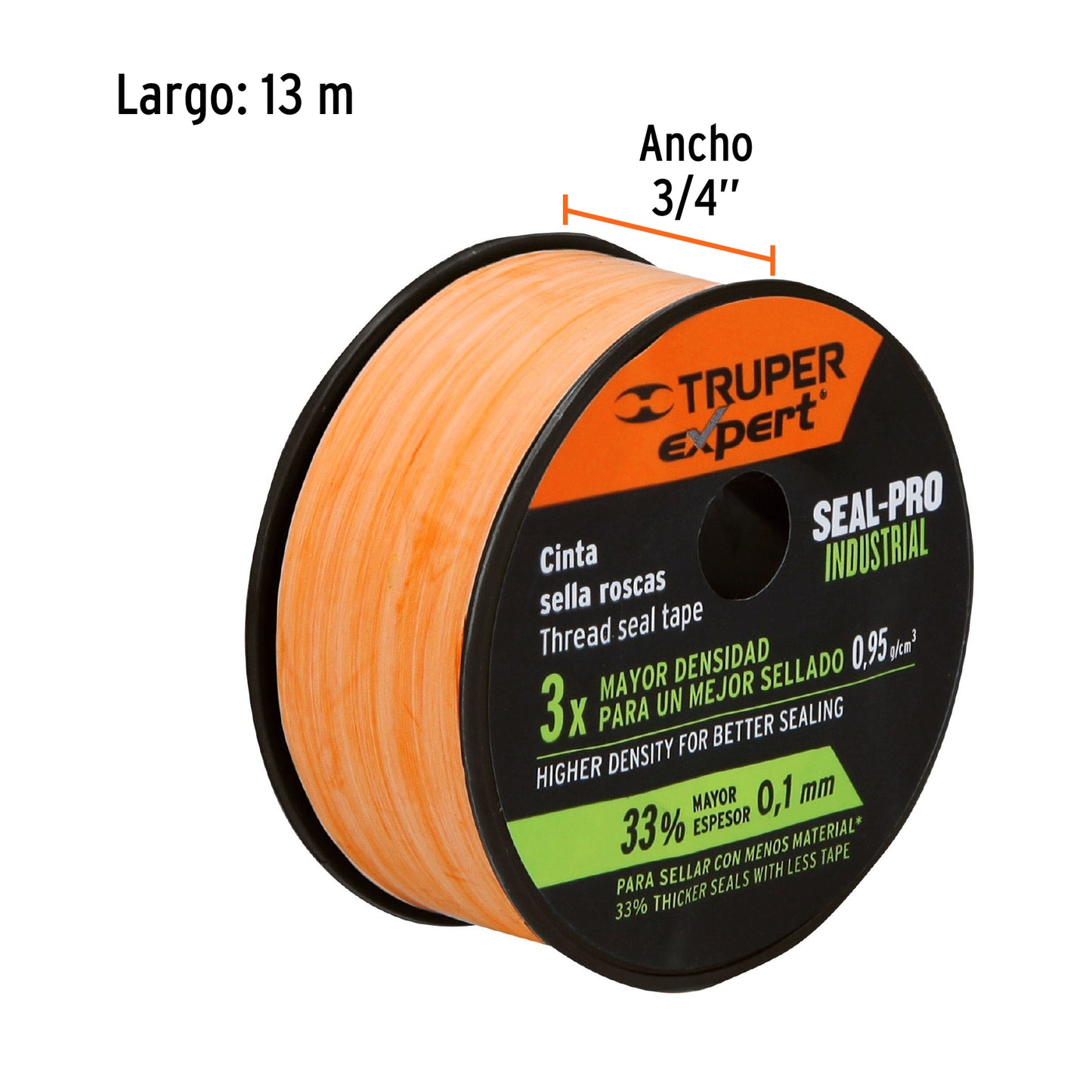 Cinta teflon industrial 3/4 rollo 13 mts 12517 truper Pieza