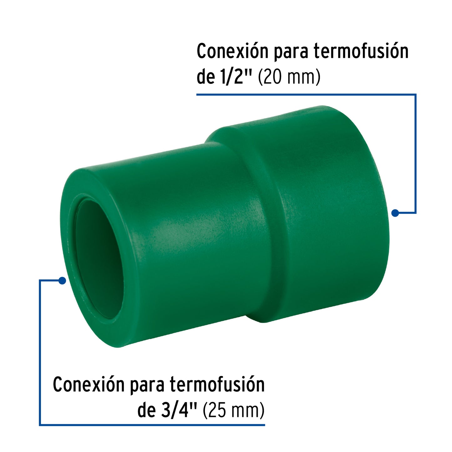 Reduccion bushing (25x20) 19x13mm polipropileno 49822 Foset Pieza