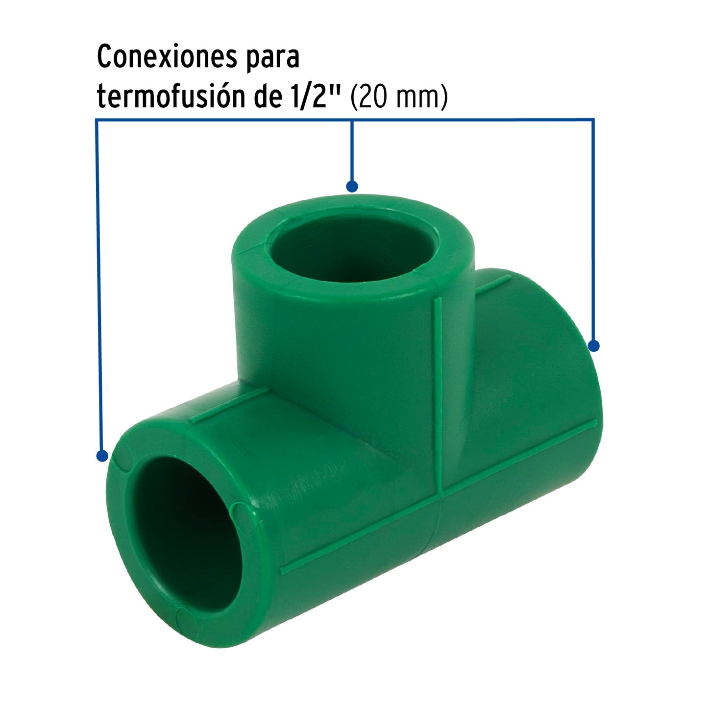 Tee (20) 13mm polipropileno 49832 truper Pieza