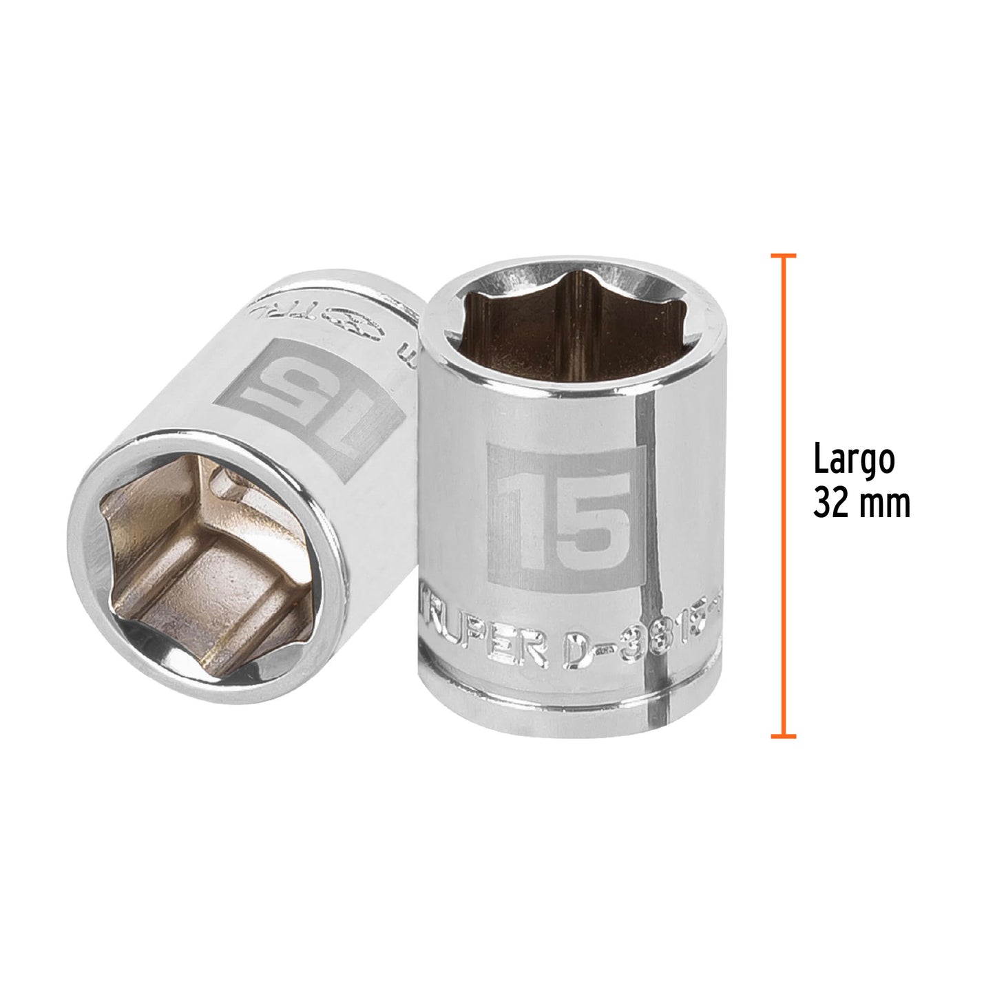 Dado de 6 puntas cuadro 3/8p de 15mm 13679 Truper Pieza
