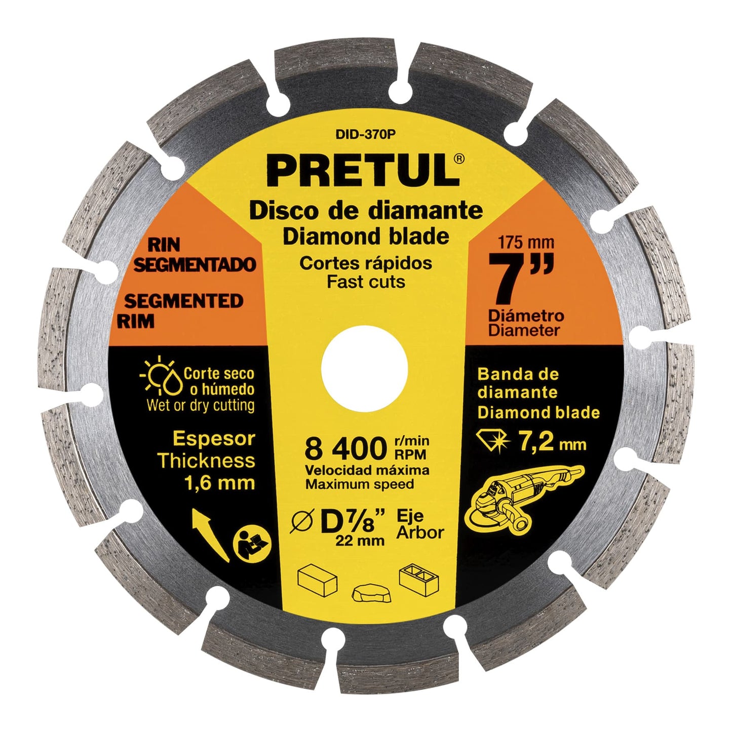 Disco diamante rin segmentado 7 Pretul 27033 Pretul Pieza